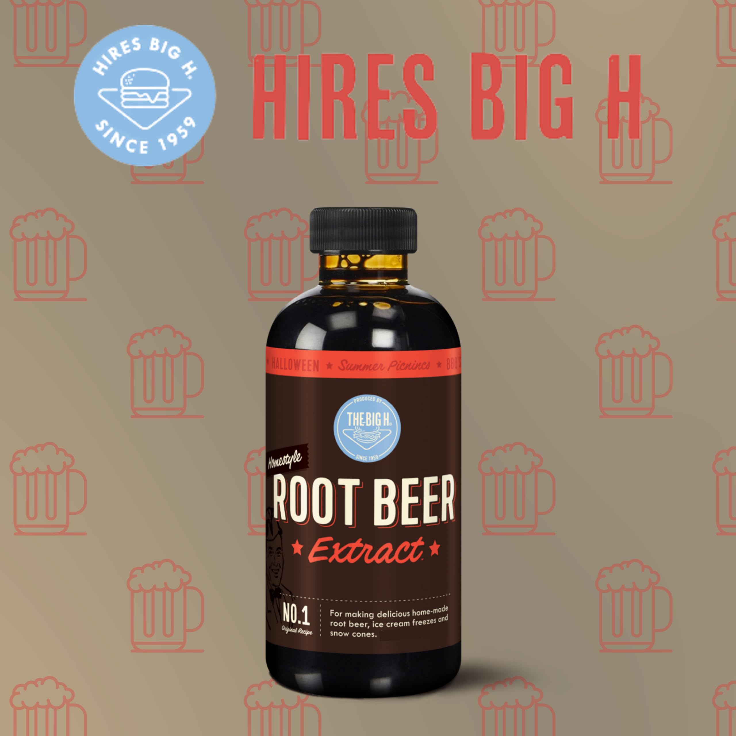 Hires Big H Root Beer Extract - 12 Pack | Root Beer Soda & Dessert Flavoring Syrup for Homemade Sodas, Ice Cream Toppings & Baking Recipes