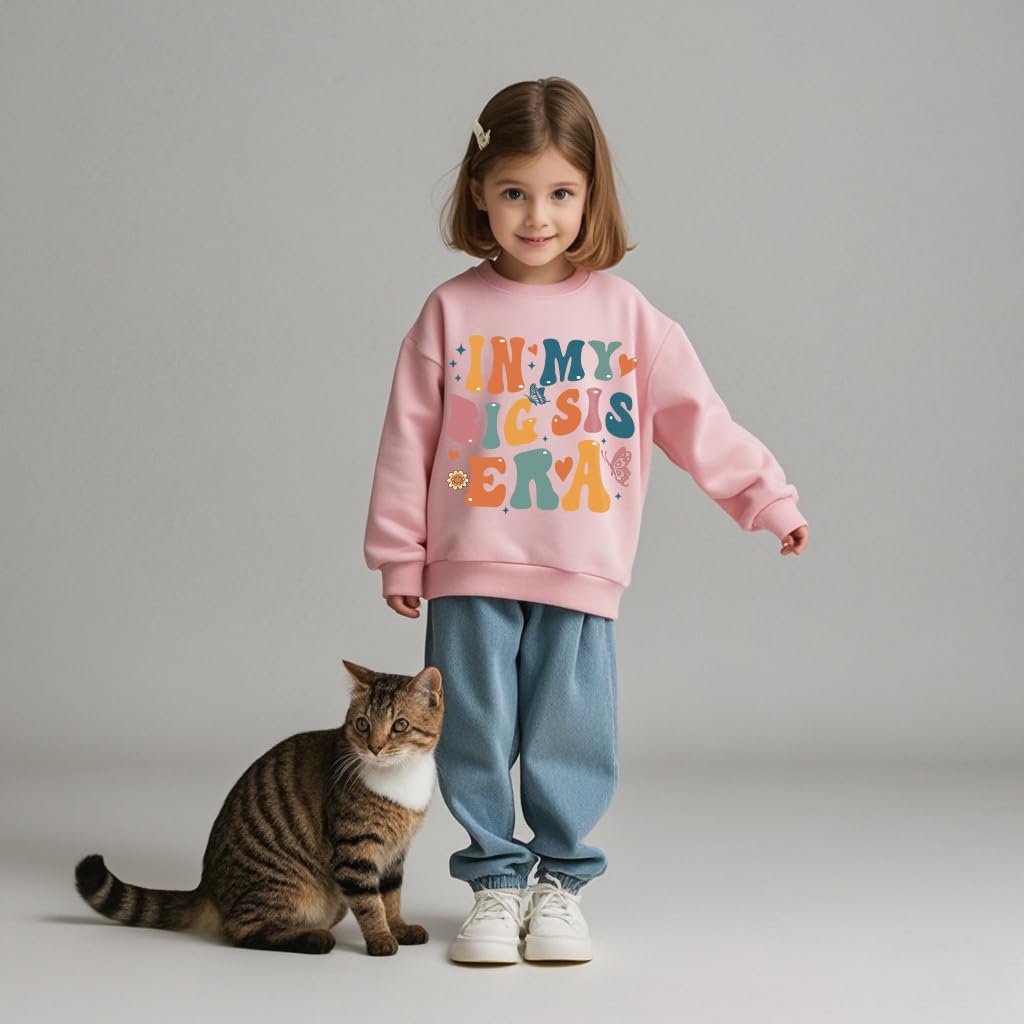 Big Sister Sweatshirt for Toddler Girls - Announcement Pullover for Fall