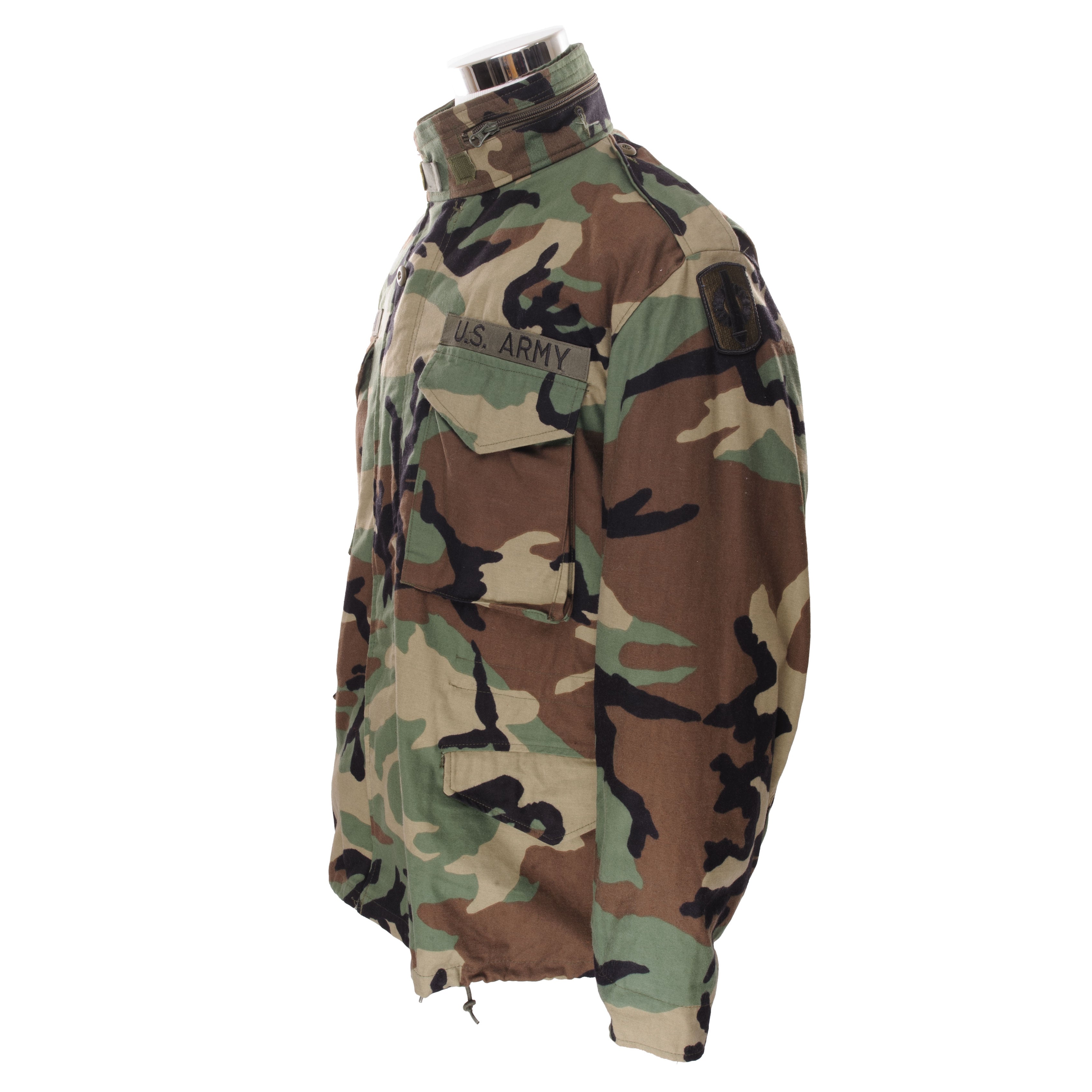 Vintage US Army M-1965 M65 Woodland Camo Field Jacket - 1999 Large Regular Size | Military Surplus Outerwear for Hunting, Hiking & Outdoor Adventures