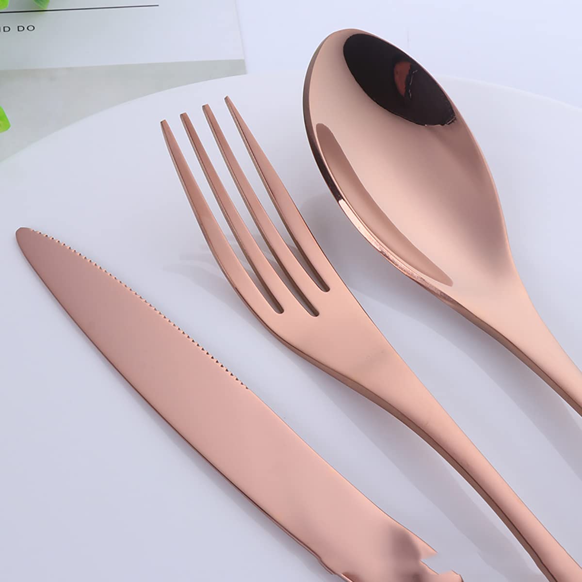 48-Piece Matte Rose Gold Silverware Set for 12 - TWEE Stainless Steel Flatware Cutlery Set | Durable for Home, Kitchen, Restaurant & Hotel | Dishwasher Safe | Perfect for Dinner Parties, Weddings & Everyday Dining