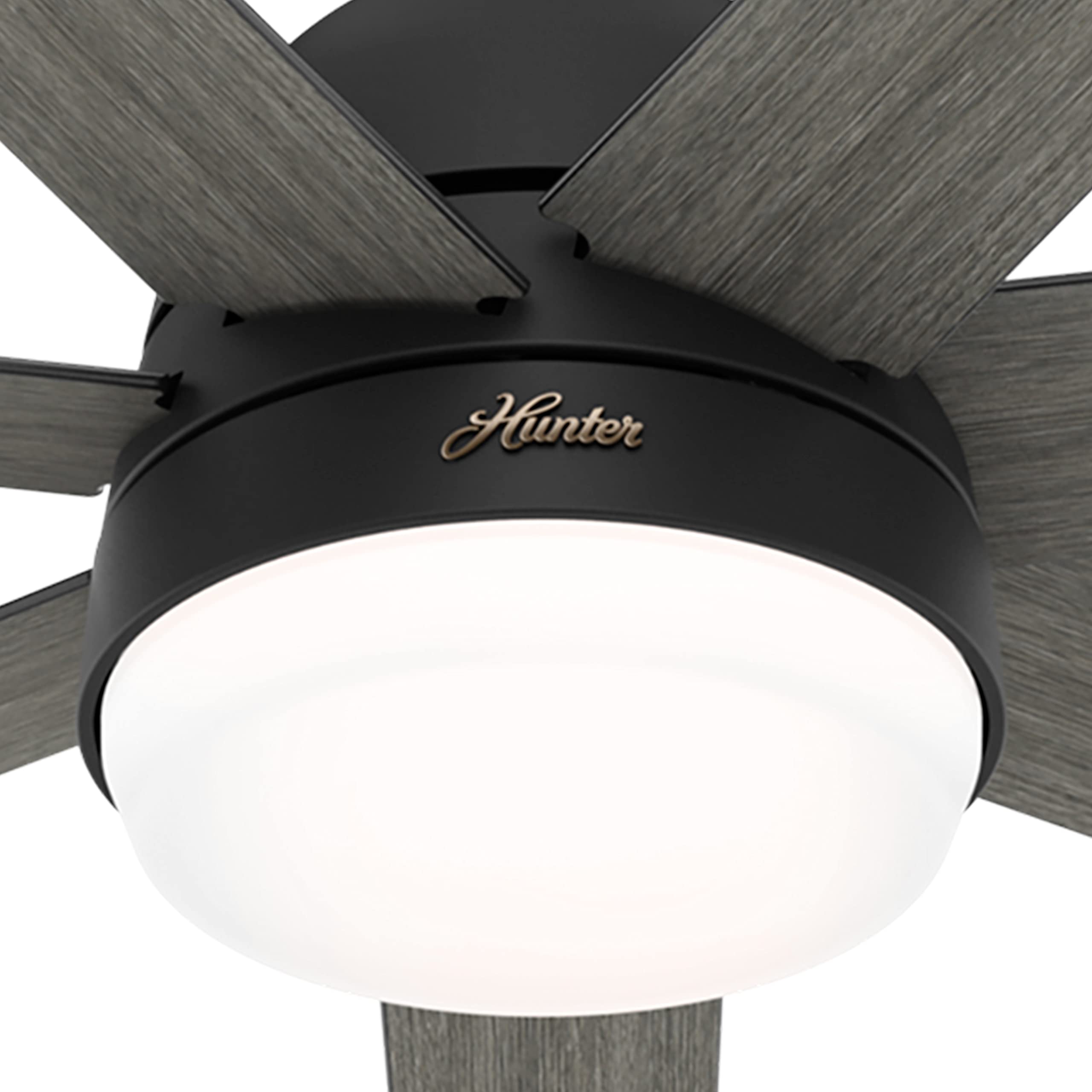 Hunter Fan 70 Inch Matte Black Ceiling Fan with LED Light Kit - Indoor Cooling Fan for Living Room, Bedroom, Office - Energy Efficient & Quiet Operation (Renewed)