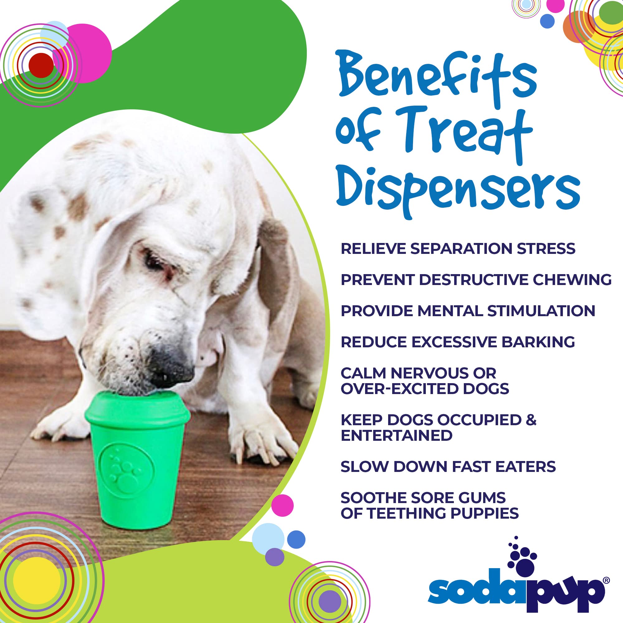 SodaPup Coffee Cup Dog Chew Toy – Non-Toxic Natural Rubber Treat Dispenser for Mental Stimulation & Anxiety Relief – Durable USA-Made Pet Safe Chewing Toy for Small & Medium Dogs – Perfect for Playtime, Training & Stress Relief