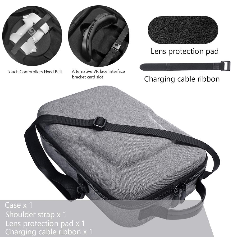 Oculus Quest 2 Hard Carrying Case - Protective Travel Storage Box for Oculus Quest VR Headset & Accessories (Gray) - Perfect for Travel, Gaming Parties & Safe Storage