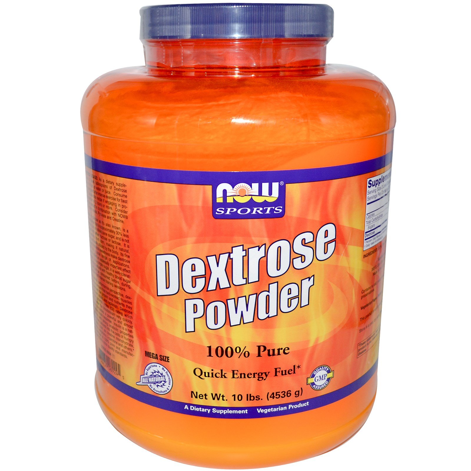 NOW Foods Dextrose Powder 100% Pure - 10 lb Bulk Pack (Pack of 2) - Perfect for Baking, Sports Nutrition & Energy Boosting