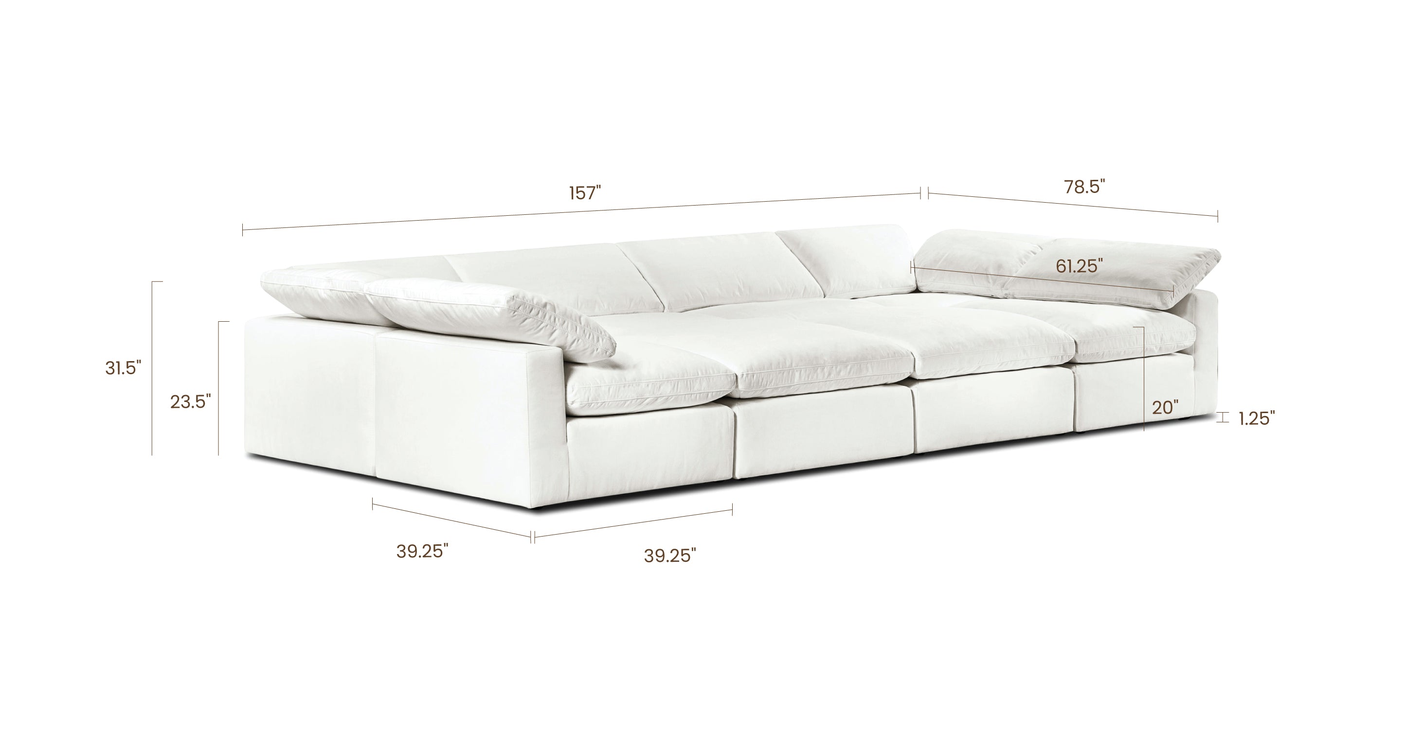 8-Seat Aspen Modular Master Pit Sectional Sofa - Large L-Shaped Living Room Couch for Family Gatherings & Movie Nights