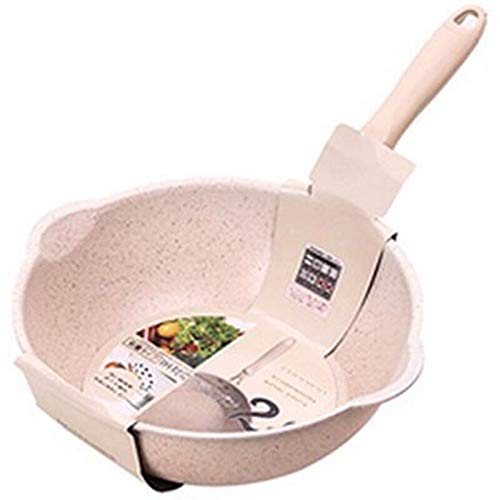 **20cm Thickened Bottom Non-Stick Stone Frying Pan - Deep Nougat Pot, Large Mouth Wok for Stir-Frying, Searing & Sauteing | Perfect for Home Cooking & Professional Kitchens**