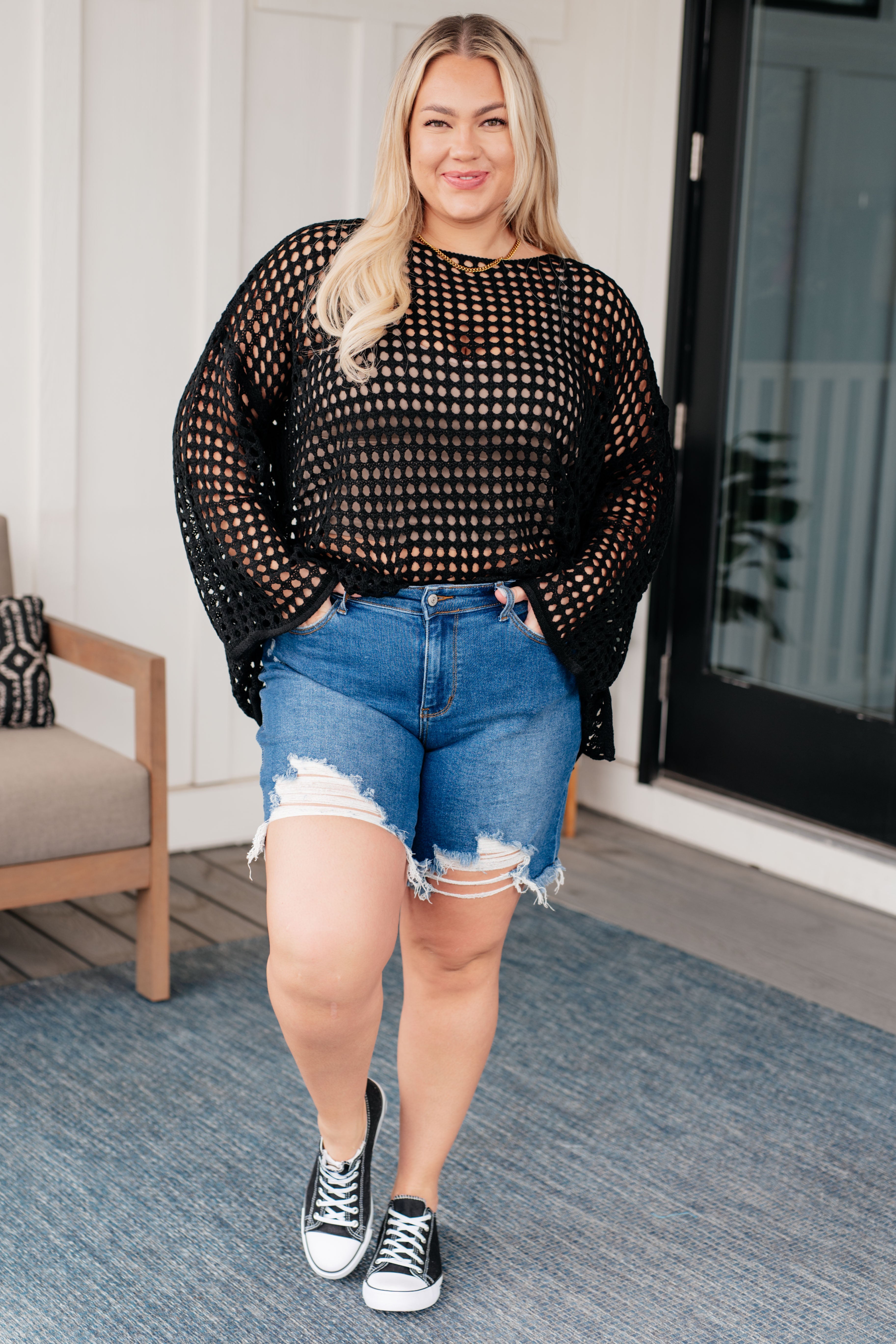Ask Anyway Fishnet Sweater - Stylish Mesh Knit Top for Women | Trendy Party & Night Out Outfit | Perfect for Clubbing, Date Night and Fashion Streetwear