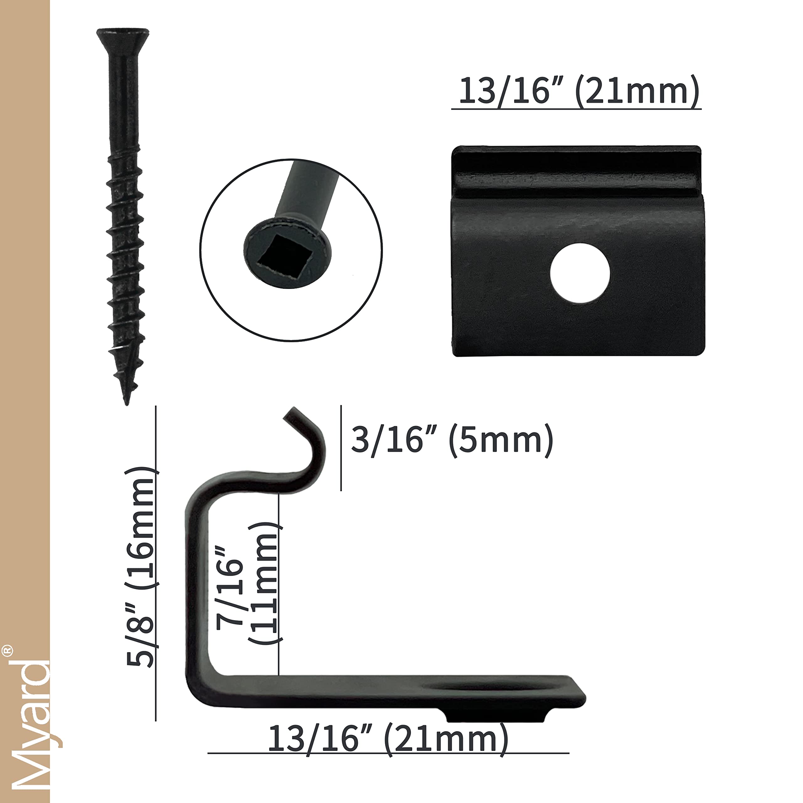 Hidden Deck Fastener Clips for Grooved Composite Decking Boards - 500-Pack with 72 Stainless Steel Starter Clips (Covers 800 SQ.FT) - Secure Installation for Durable Outdoor Decking Projects