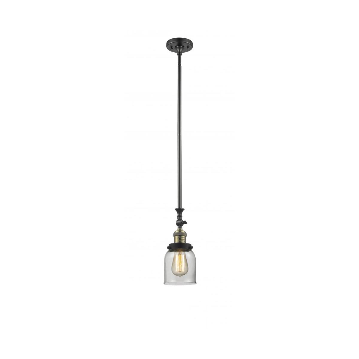 Vintage Dimmable LED Mini Pendant Light - Black Antique Brass Finish - 1 Light Hanging Fixture for Kitchen Island, Dining Room, or Bar Counter