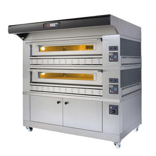 AMPTO P150G Commercial Gas Pizza Oven - 58'' x 34'' x 7'' Chamber, 2 Decks with Proofer - Perfect for Pizzerias, Restaurants & Catering Businesses