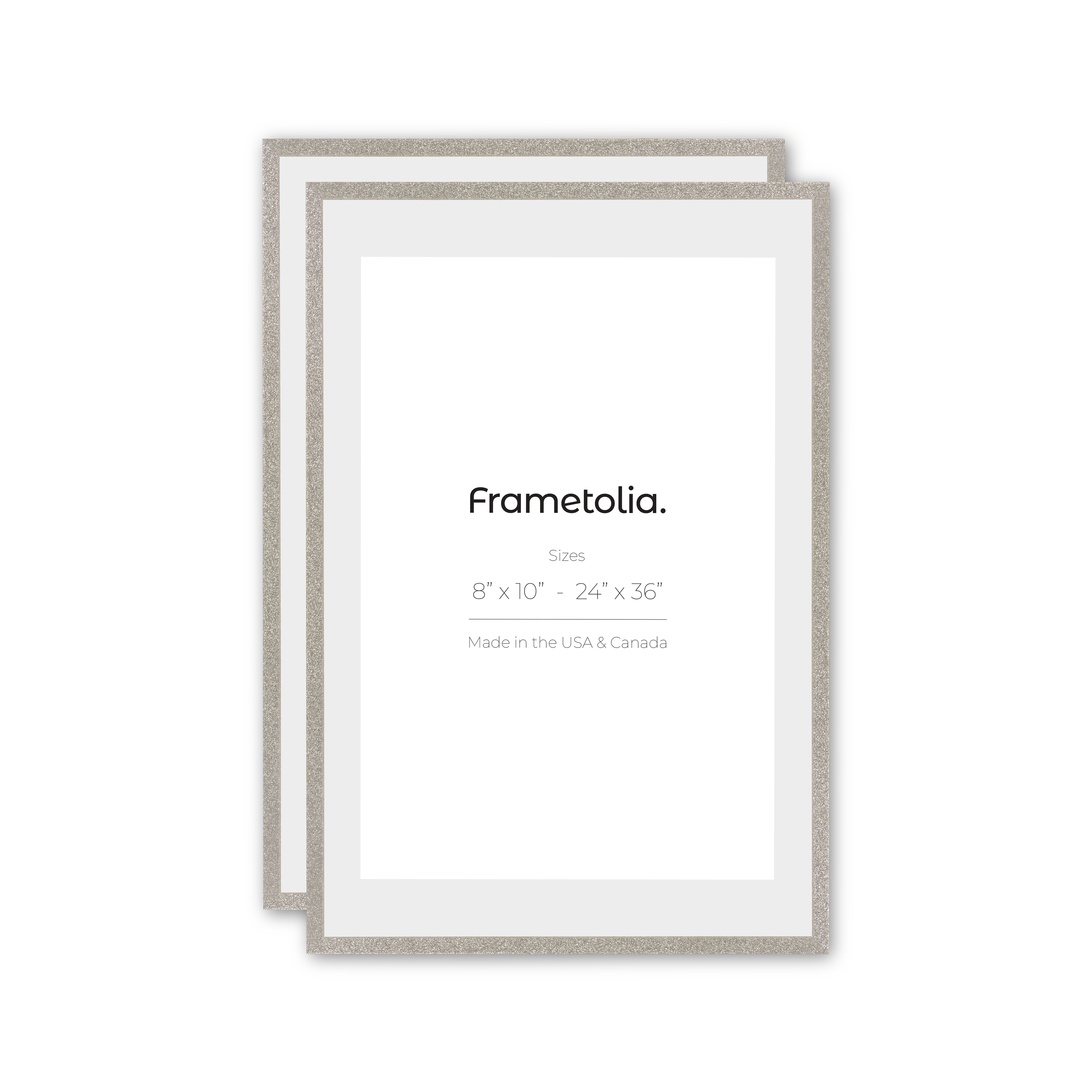 Diamond Dust Glitter Wall Frames - Set of 2, Elegant Photo Display for Home Decor, Perfect for Living Room, Bedroom & Wedding Decorations