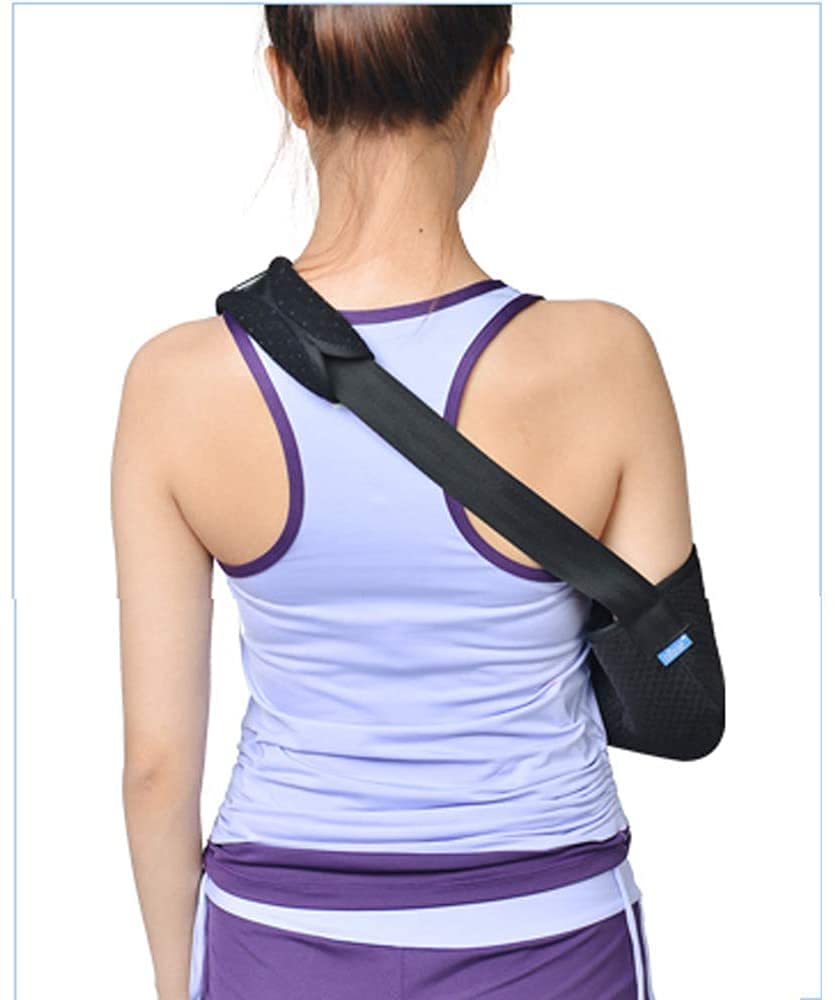 Adjustable Arm Sling Shoulder Brace with Thumb Support - Rotator Cuff Support for Injury Recovery & Post-Surgery Care - Perfect for Shoulder Dislocation, Fractures & Sports Injuries (Black)