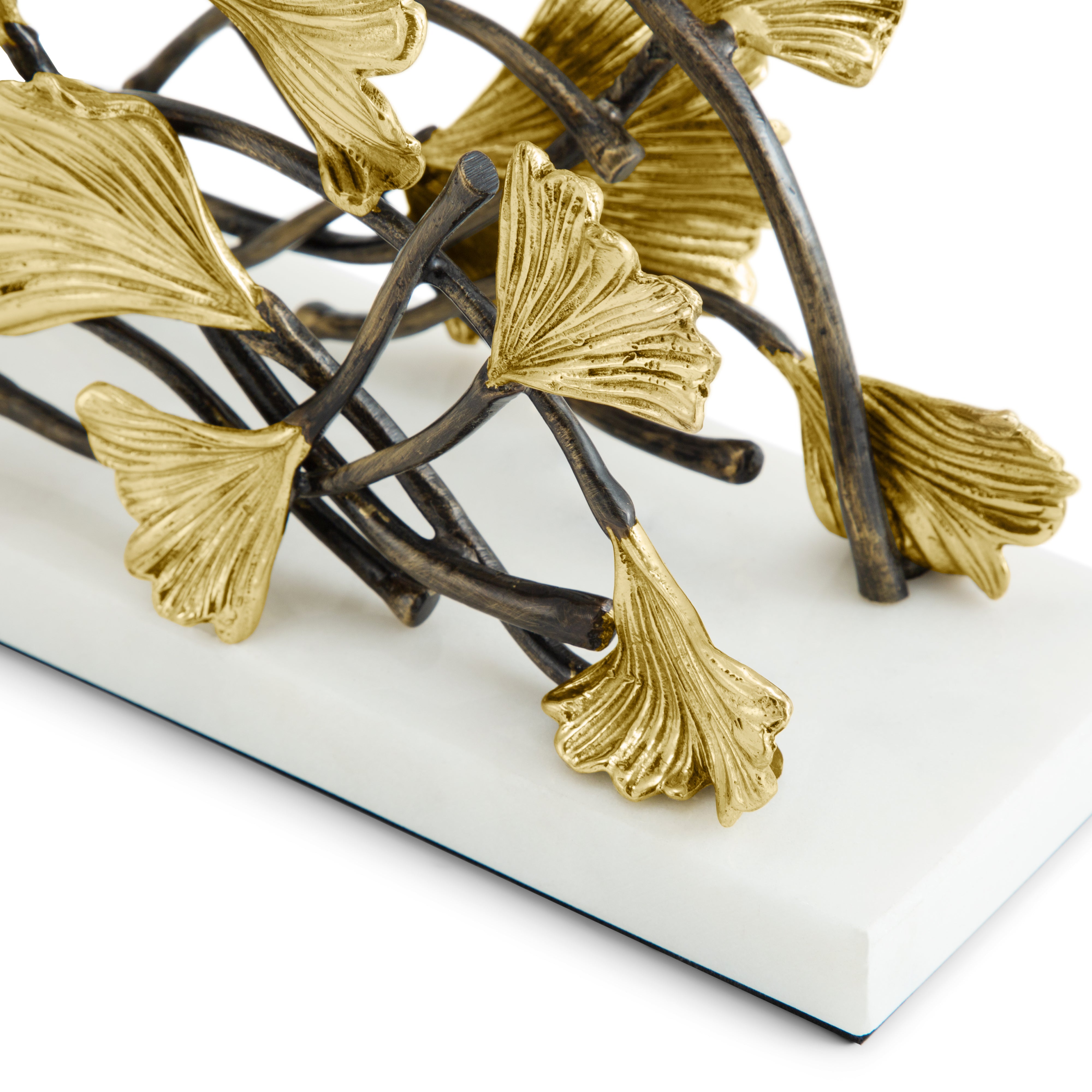 Golden Ginkgo Leaf Vertical Napkin Holder - Elegant Tableware for Dining, Kitchen Decor, and Holiday Parties