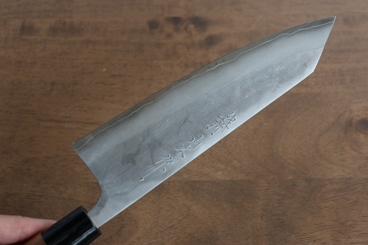 Nao Yamamoto 180mm Nashiji Bunka Knife - Silver Steel No.3 Blade with Walnut Handle - Perfect for Sushi, Vegetables & Meat Cutting - Japanese Kitchen Knife for Professional Chefs & Home Cooks