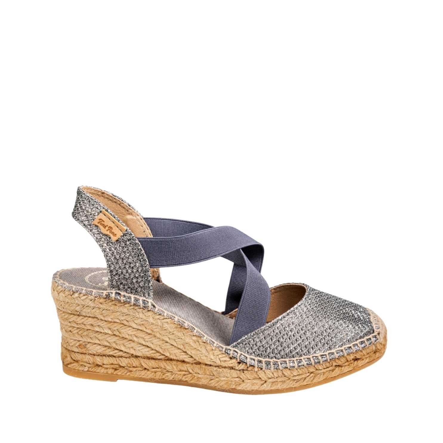 Women's Shimmery Wedge Espadrille Sandals - Saba S | Comfortable Summer Beach Shoes for Outdoor Parties & Vacations