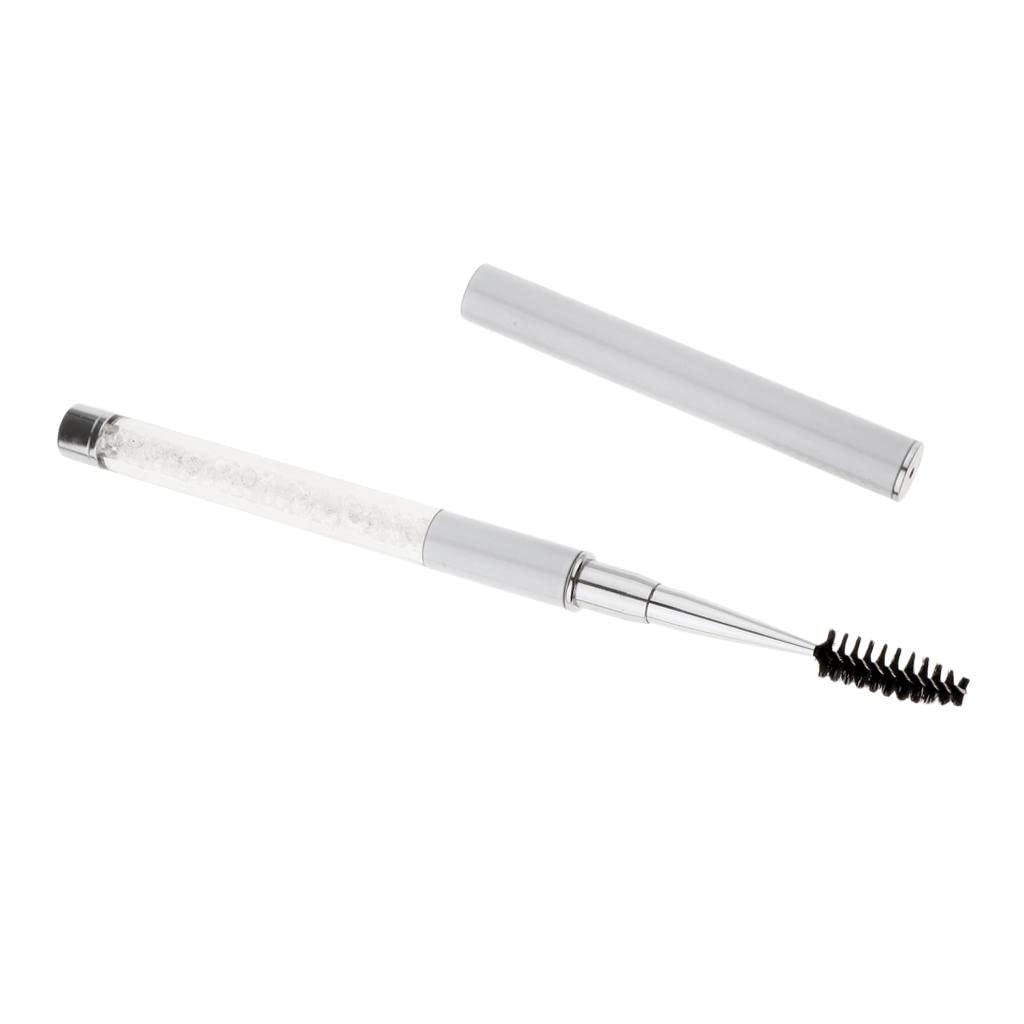 GAH Clear Rhinestones Eyebrow & Eyelash Curling Mascara Brush Applicator Wand - Perfect for Glam Makeup & Party Looks