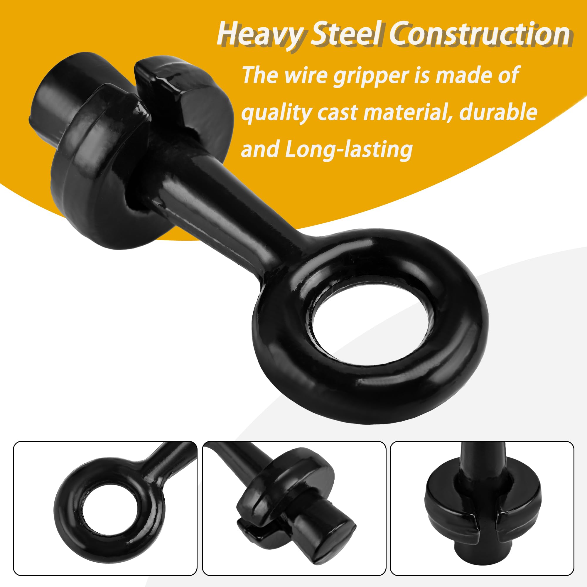 **Barbed Wire Pullers - Heavy Duty Steel Wire Gripper for Fence Stretching & Repair, S1611000 Black Metal Tool - Perfect for Farm, Ranch & DIY Fence Projects**