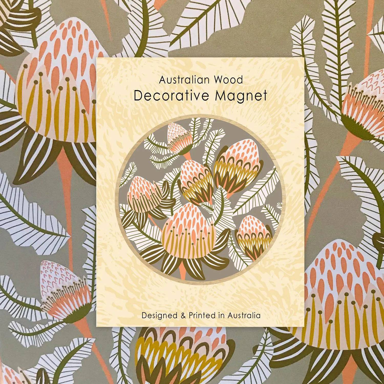 Bush Proteas Magnetic Gift Set with Greeting Card - Perfect for Home Decor, Office Gifts & Special Occasions