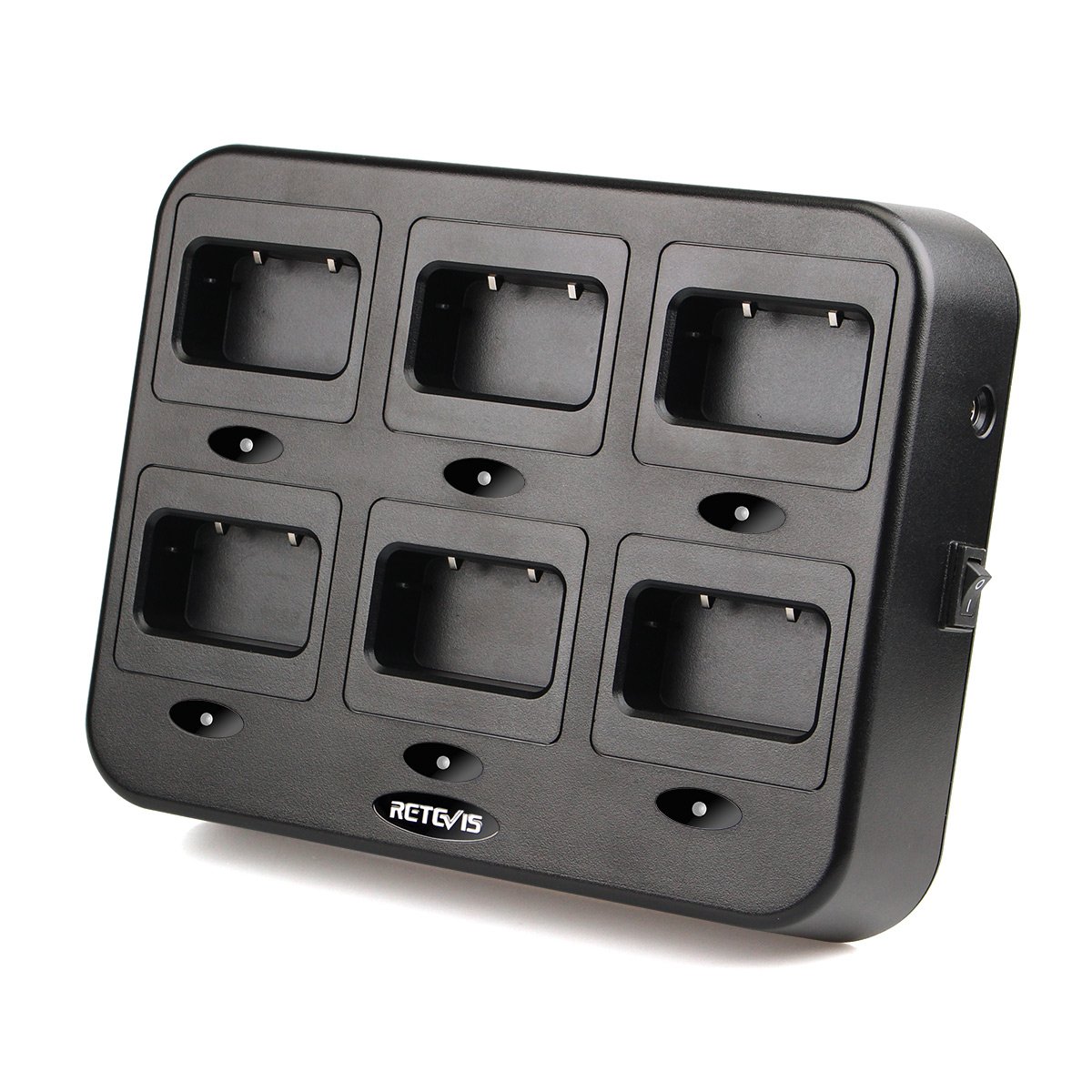 Retevis RT24 RT28 RT21 Walkie Talkie 6-Slot Charger - Fast & Efficient Charging for 6 Radios or Batteries - Ideal for Outdoor Adventures, Construction Sites, and Emergency Communication