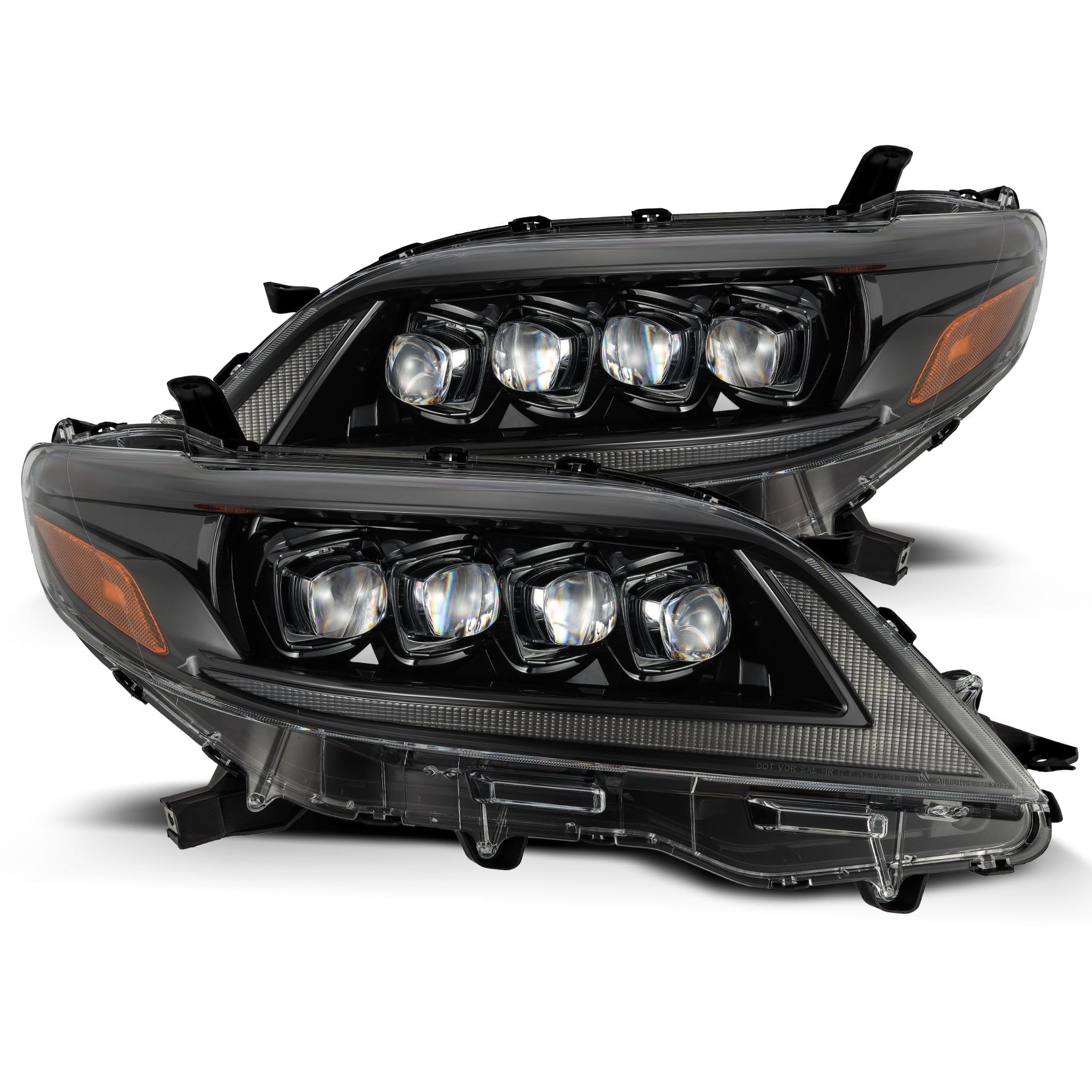 2011-2020 Toyota Sienna NOVA Series LED Projector Headlights - Alpha Black by Alpha Rex (Part# 880767) - Upgrade Your Ride for Night Driving & Enhanced Visibility