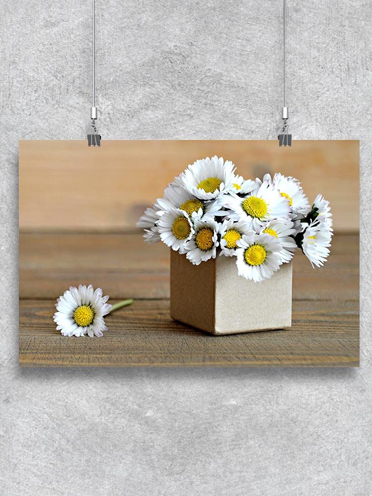 Daisy Flowers in A Box Poster - Floral Wall Art Decor for Living Room, Bedroom & Office