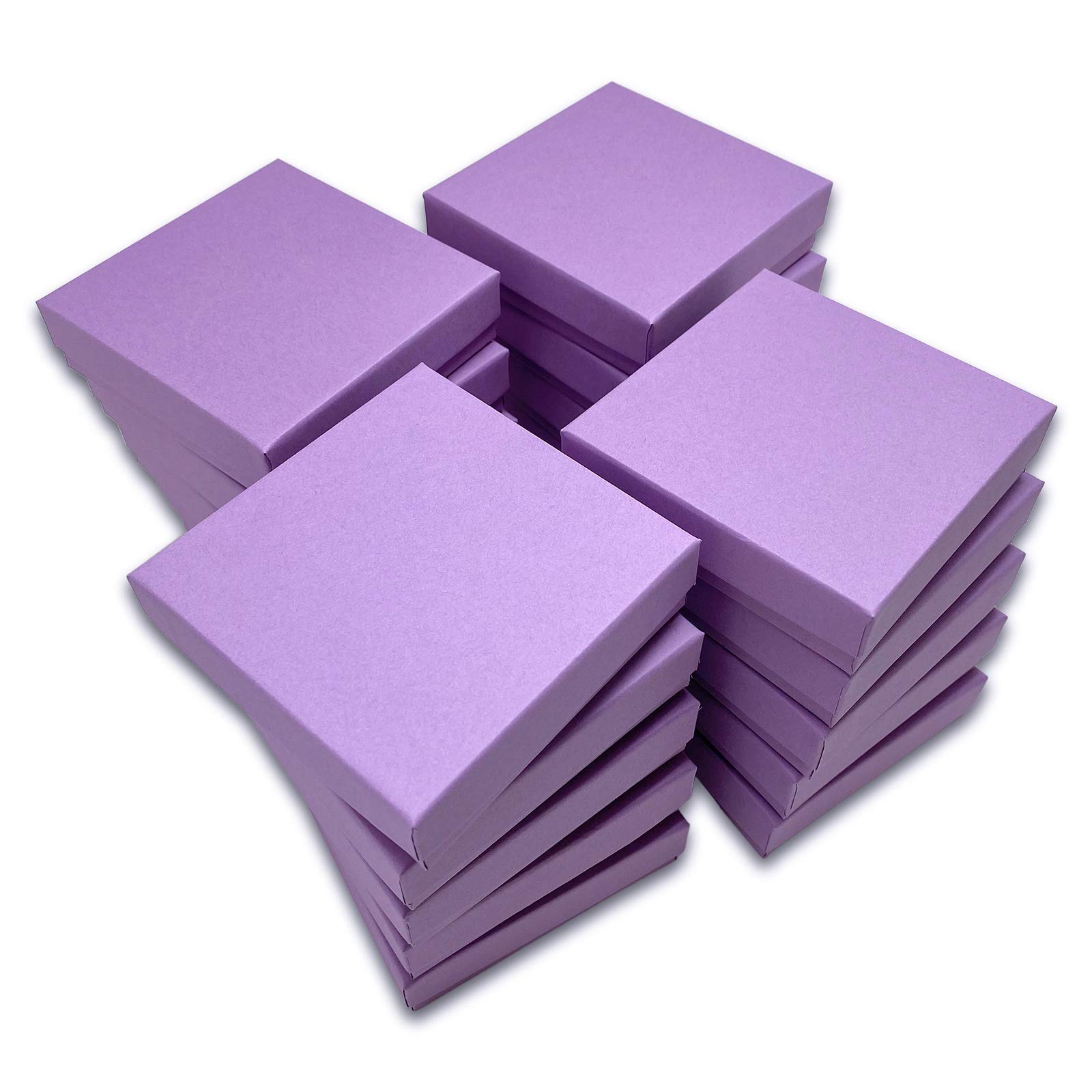 TheDisplayGuys - 100-Pack #34 Cotton Filled Cardboard Jewelry Gift Boxes (3.9