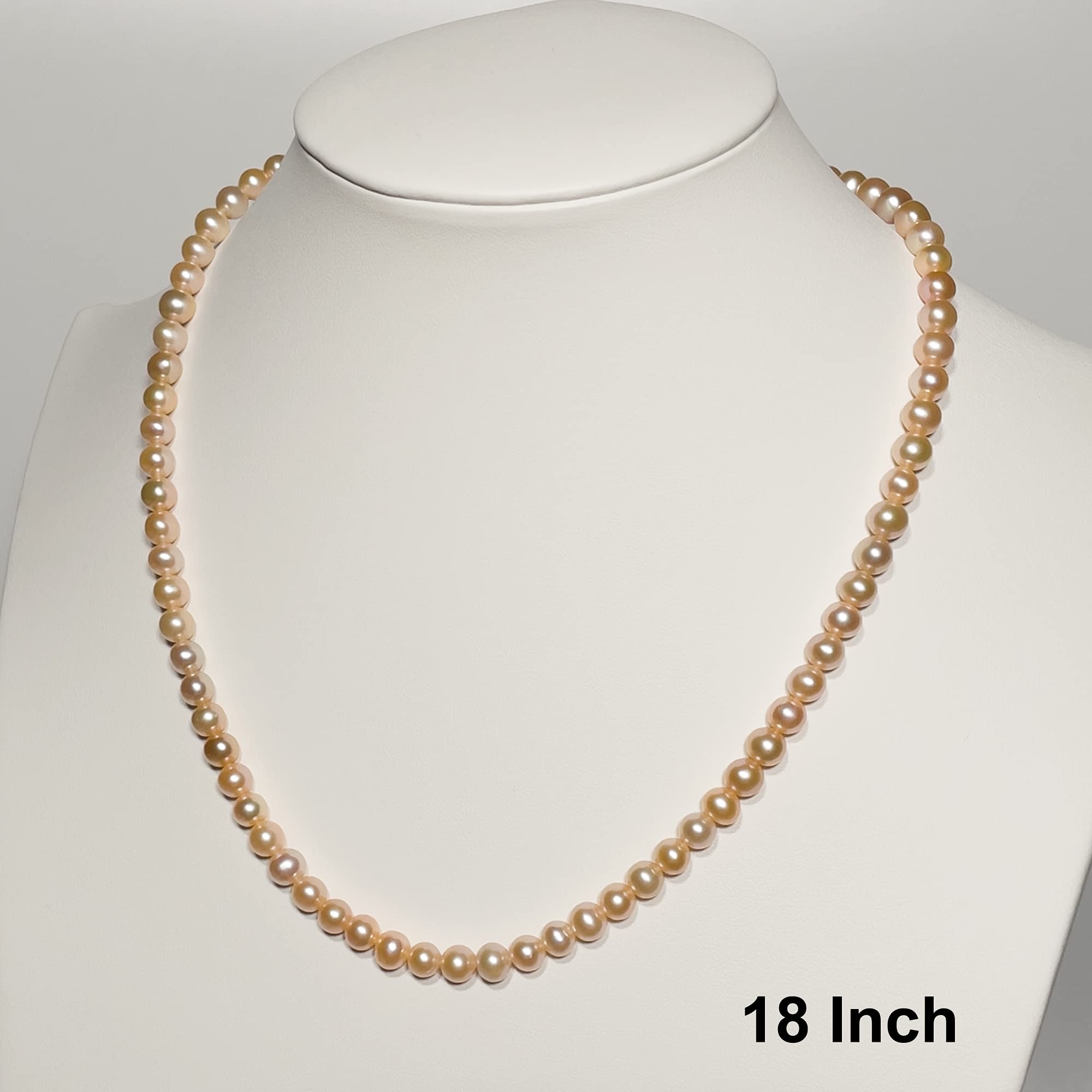 Elegant Pink Freshwater Cultured Pearl Necklace for Women - 16-22 Inch AA Quality 5-10mm Pearls with Sterling Silver Clasp | Perfect for Weddings, Parties & Special Occasions | Orien Jewelry