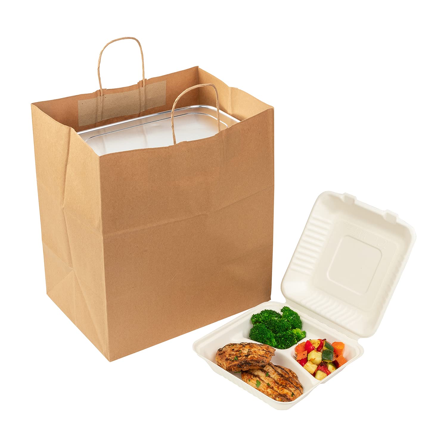 200 Pack Eco-Friendly Kraft Paper Bags with Twisted Handles - 14x10x15.75 Inch Recyclable Brown Grocery Bags for Shopping, Takeout & Retail Packaging - Durable & Sustainable Food Bags for Restaurants, Markets & Parties