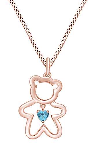 rose-gold-plated-silver : Aquamarine