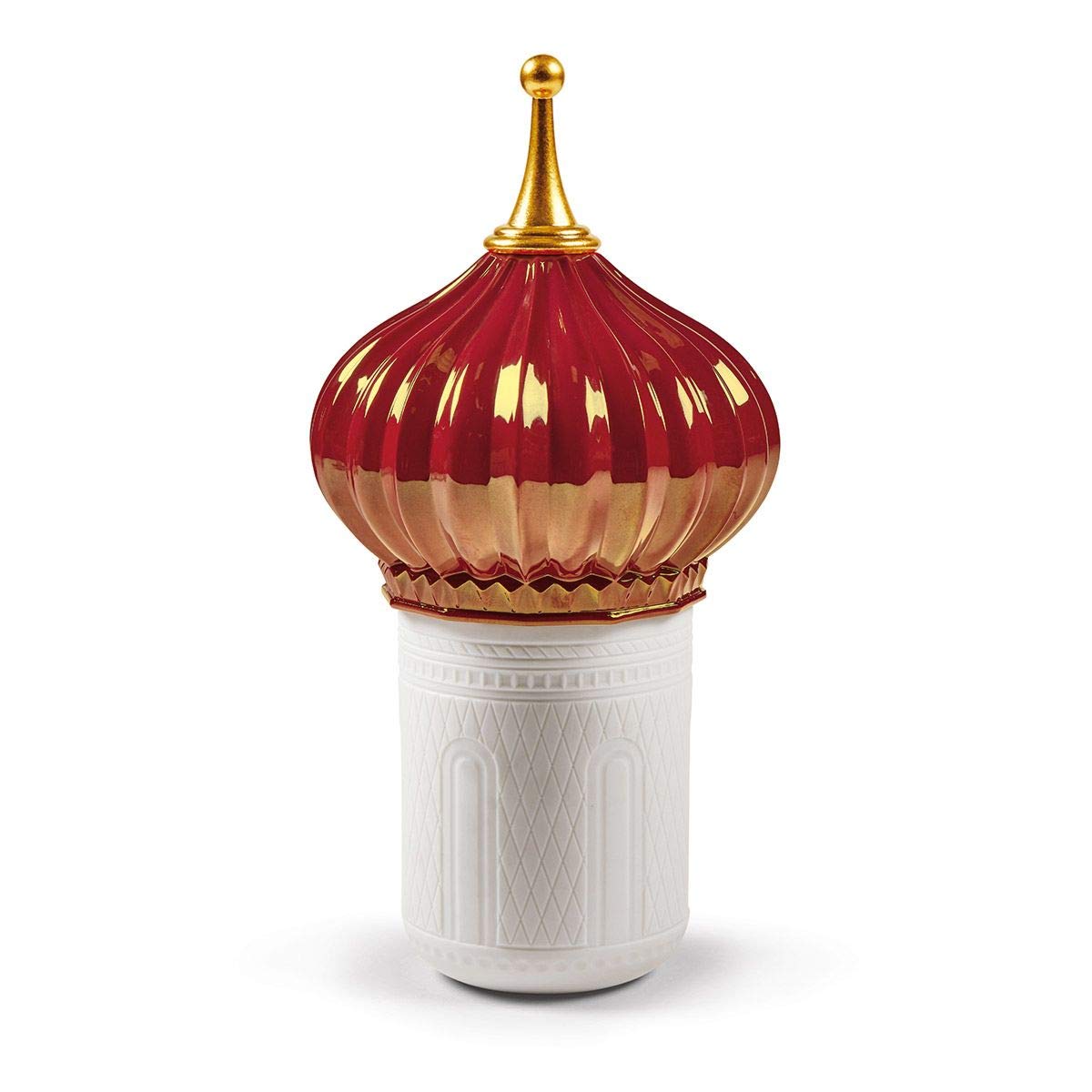 Lladro North Tower Candle Holder with 1001 Lights - Ruby Red Open Edition (01040173) | Elegant Home Decor for Dining Table, Wedding Centerpiece & Holiday Display