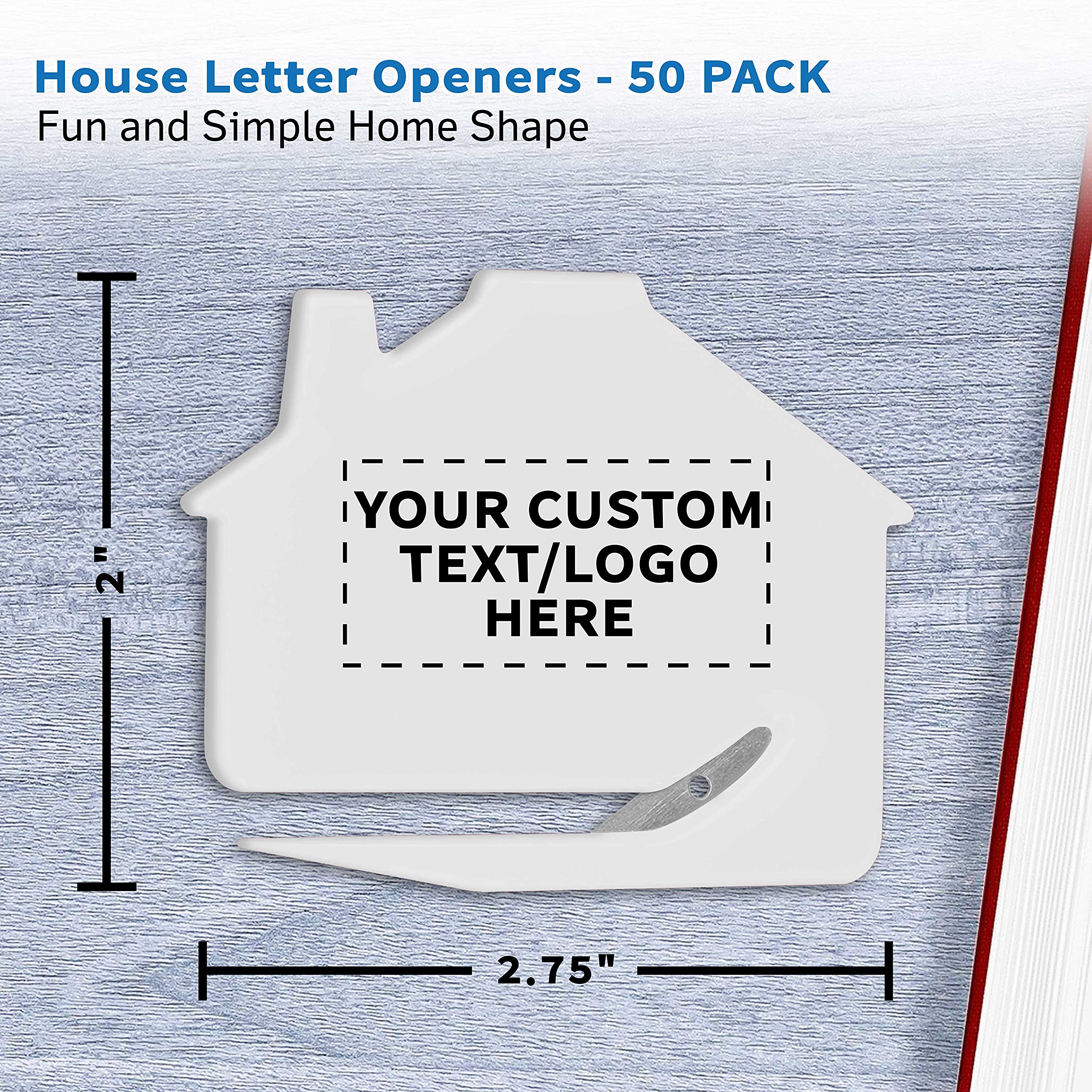 50-Piece Custom Engraved Letter Opener Set - Bulk Personalized Office & Home Supplies - White - Ideal for Gifts, Weddings, and Corporate Events