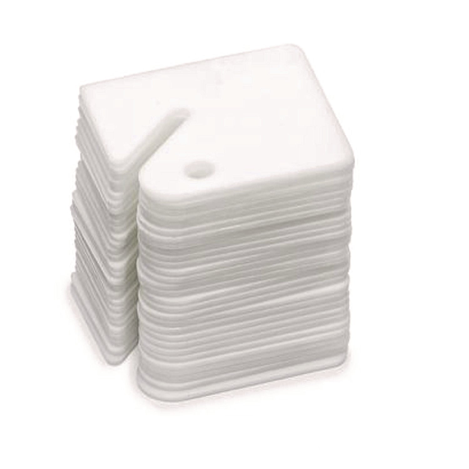 AdirOffice Plastic ID Key Tags - 100 Pack, White - Durable Key Tags for Office, Home, and School Organization