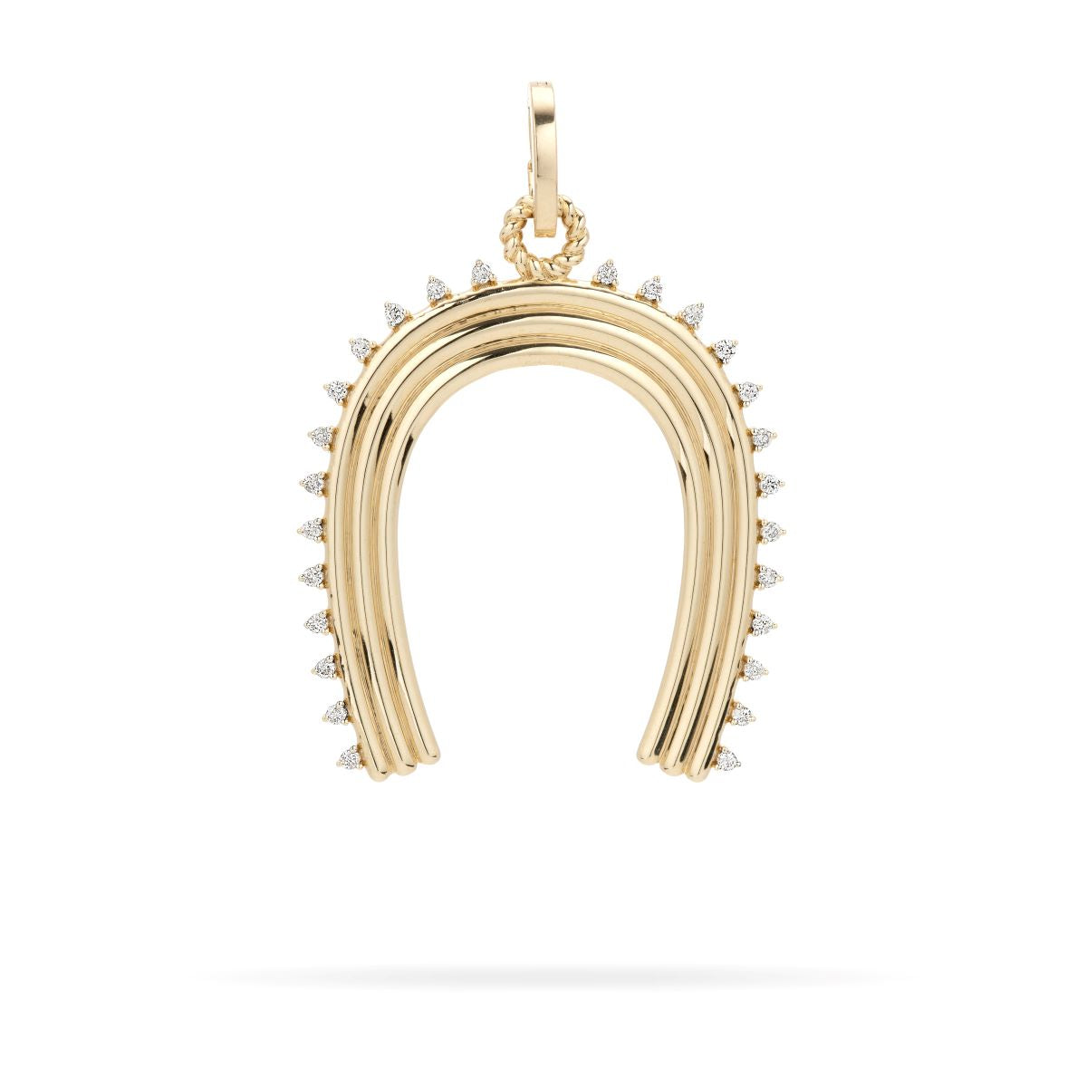 Groovy XL Diamond Horseshoe Hinged Charm - Elegant Jewelry for Good Luck & Protection | Perfect for Necklaces, Bracelets & Gifts for Women