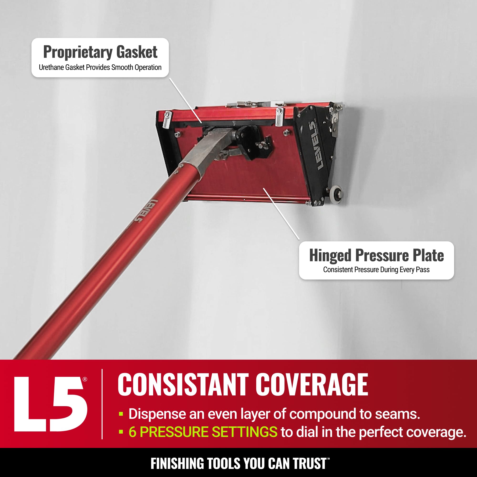 12-Inch Flat Box Drywall Finishing Tool - Pro-Grade LEVEL5 for Sheetrock, Gyprock & Wallboard | Quick Clean Design | Perfect for DIY Home Renovation & Professional Drywall Projects