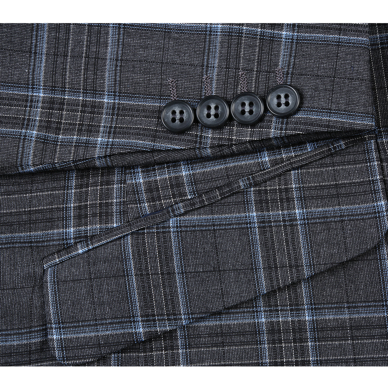 Alessandro Vitello by Renoir Gray Slim Fit Checked Suit for Men - Classic Gray Plaid Business Attire (Size 28) | Perfect for Office, Weddings & Formal Events