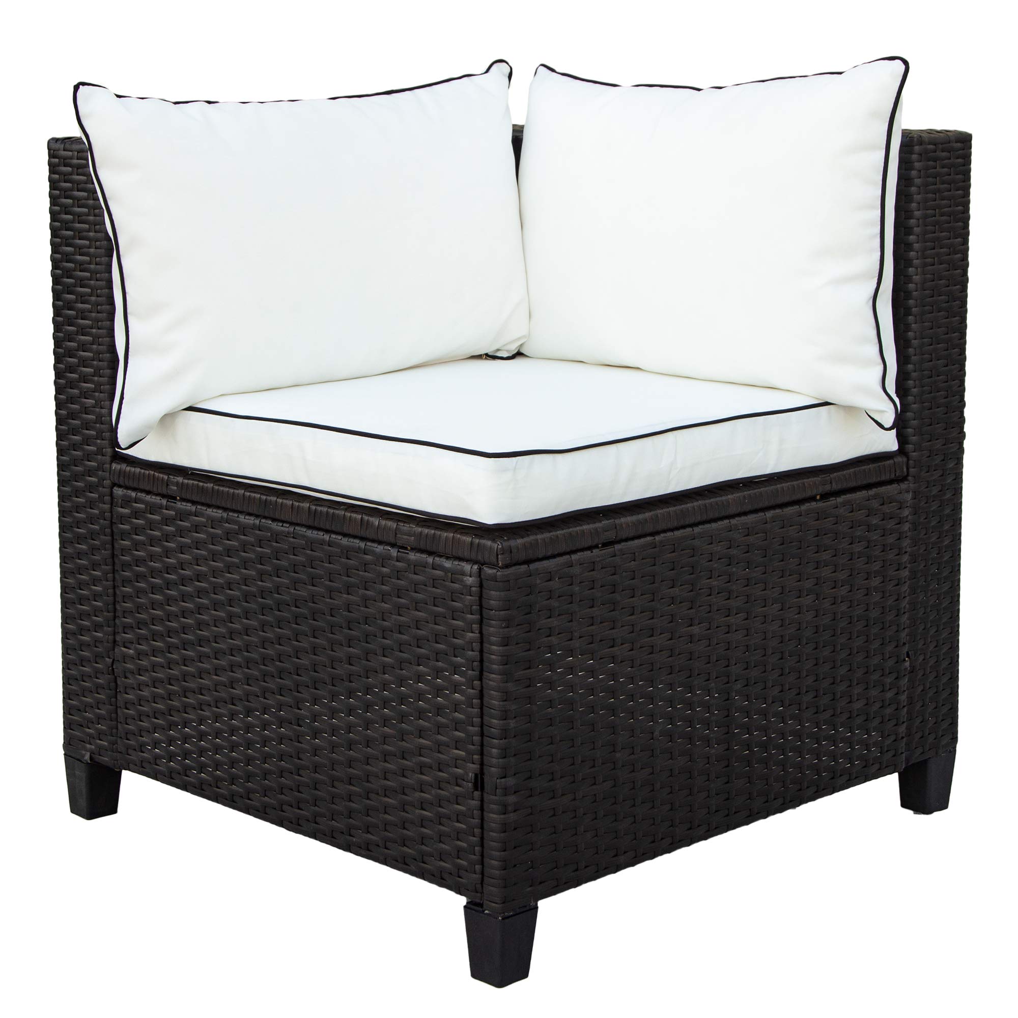 7-Piece Beige Wicker Patio Dining Set with Glass Top Table & 6 Chairs - Outdoor Furniture for Garden, Poolside & Backyard Entertaining