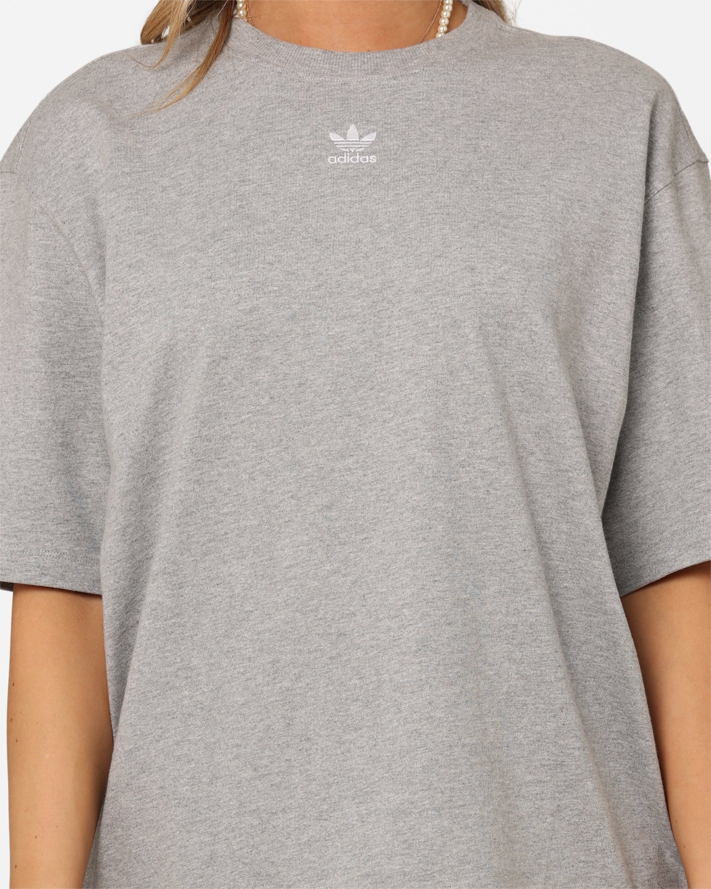 Adidas Women's Adicolor Essentials T-Shirt - Grey Heather | Casual Comfort Fit for Workout, Gym & Everyday Wear
