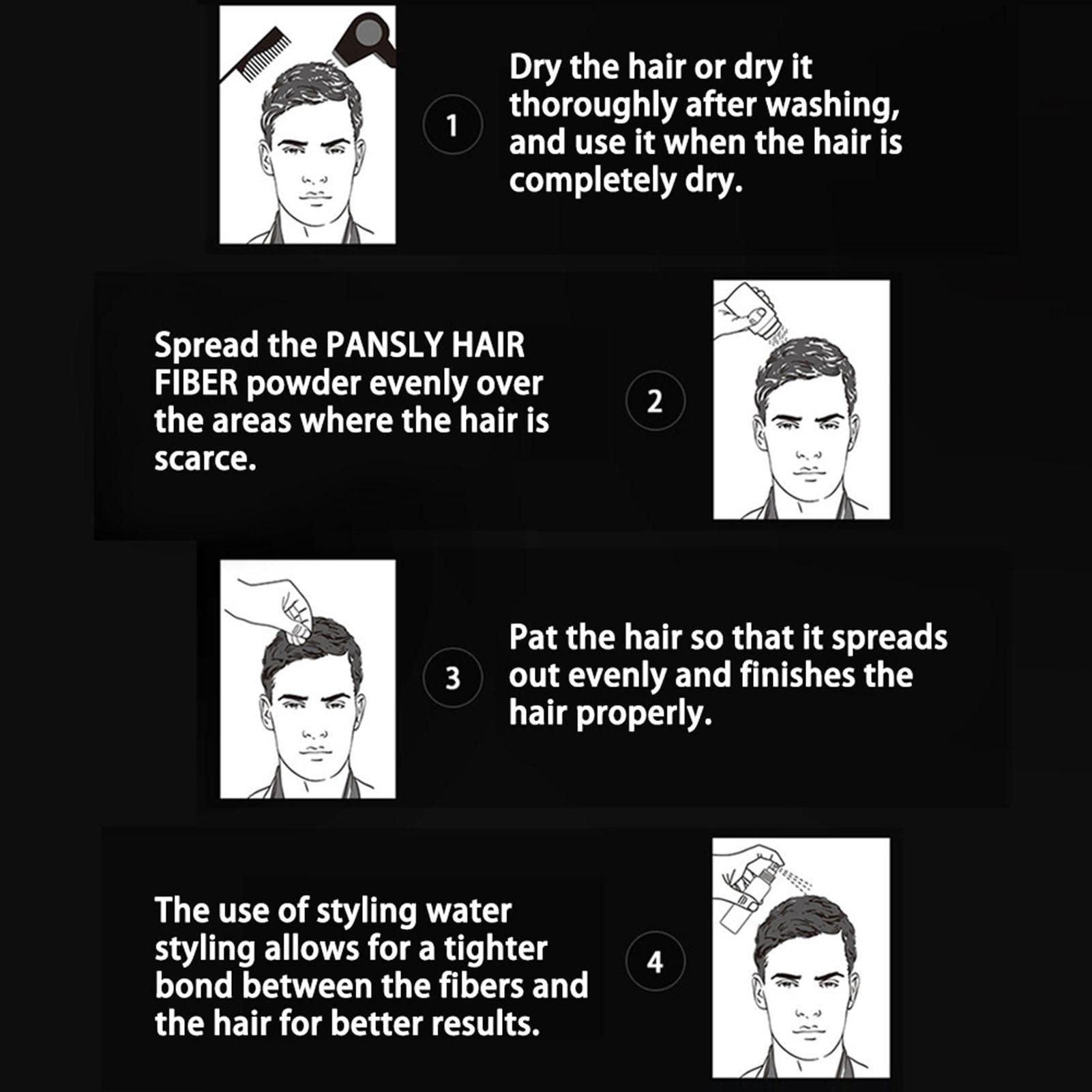 Hair Building Fibers for Men & Women - 2 Pack Black Hair Fibers Powder, Natural-Looking Hair Loss Concealer for Thinning Hair & Bald Spots - Instant Volume Boost for Everyday Styling & Confidence