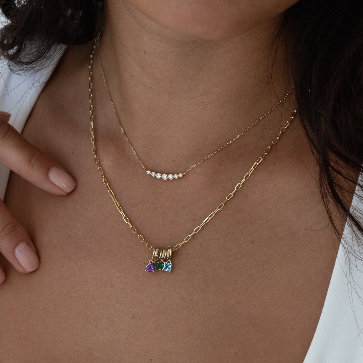 Birthstone Charms Necklace - Personalized Zodiac Jewelry for Women | Perfect Gift for Birthday, Anniversary & Mother's Day | Everyday Wear & Special Occasions