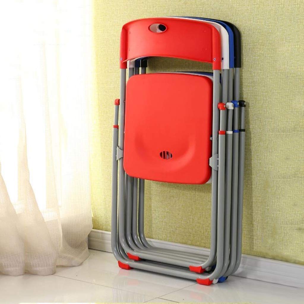 Portable Folding Chair Stool - Heavy Duty Steel Frame Office Chair for Training, Meetings, Home & Bathroom Use - Compact Space Saving Design for Small Apartments, Camping & Outdoor Events