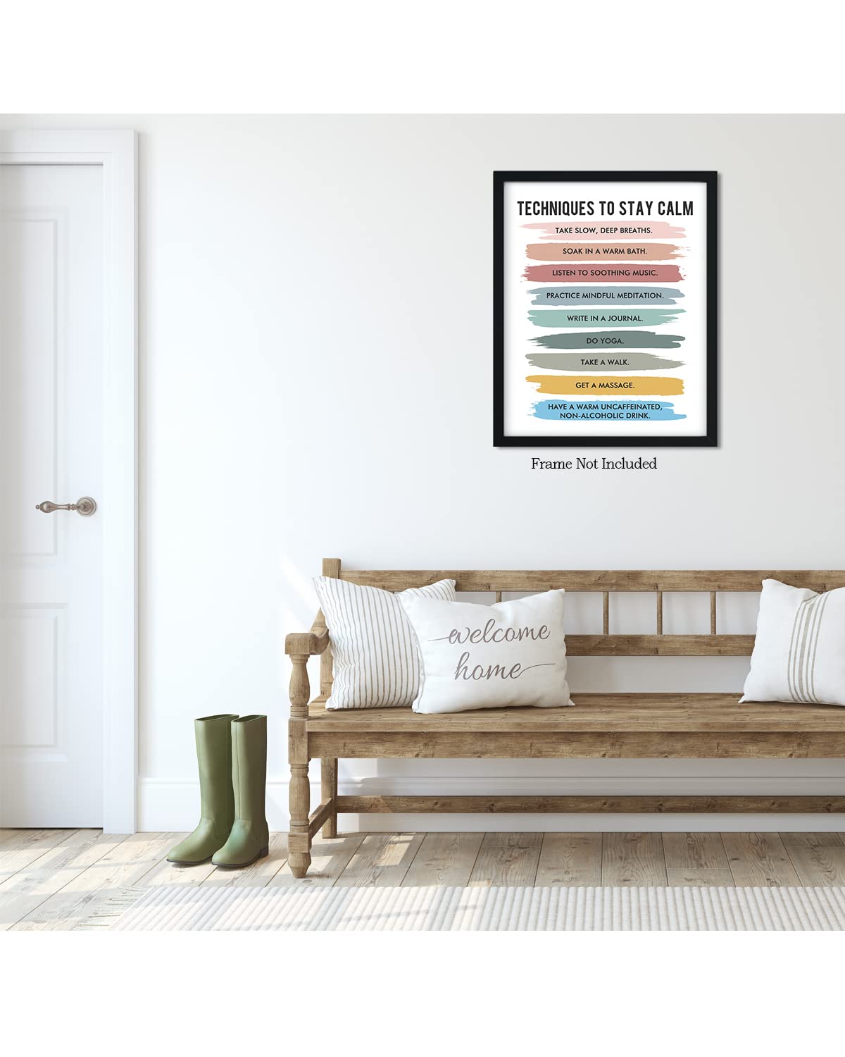 Govivo Mindfulness Wall Art - 16x20 Unframed Therapy Office Decor for Mental Health, Counseling & School Psychologist - Calming Techniques Poster for Stress Relief & Meditation Spaces