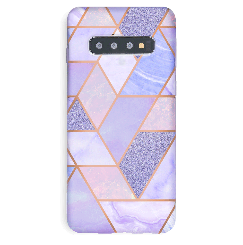 Geometric Marble Phone Case for Samsung Galaxy - Stylish Protective Cover with Unique Purple Design - Perfect for Everyday Use, Work, and Travel