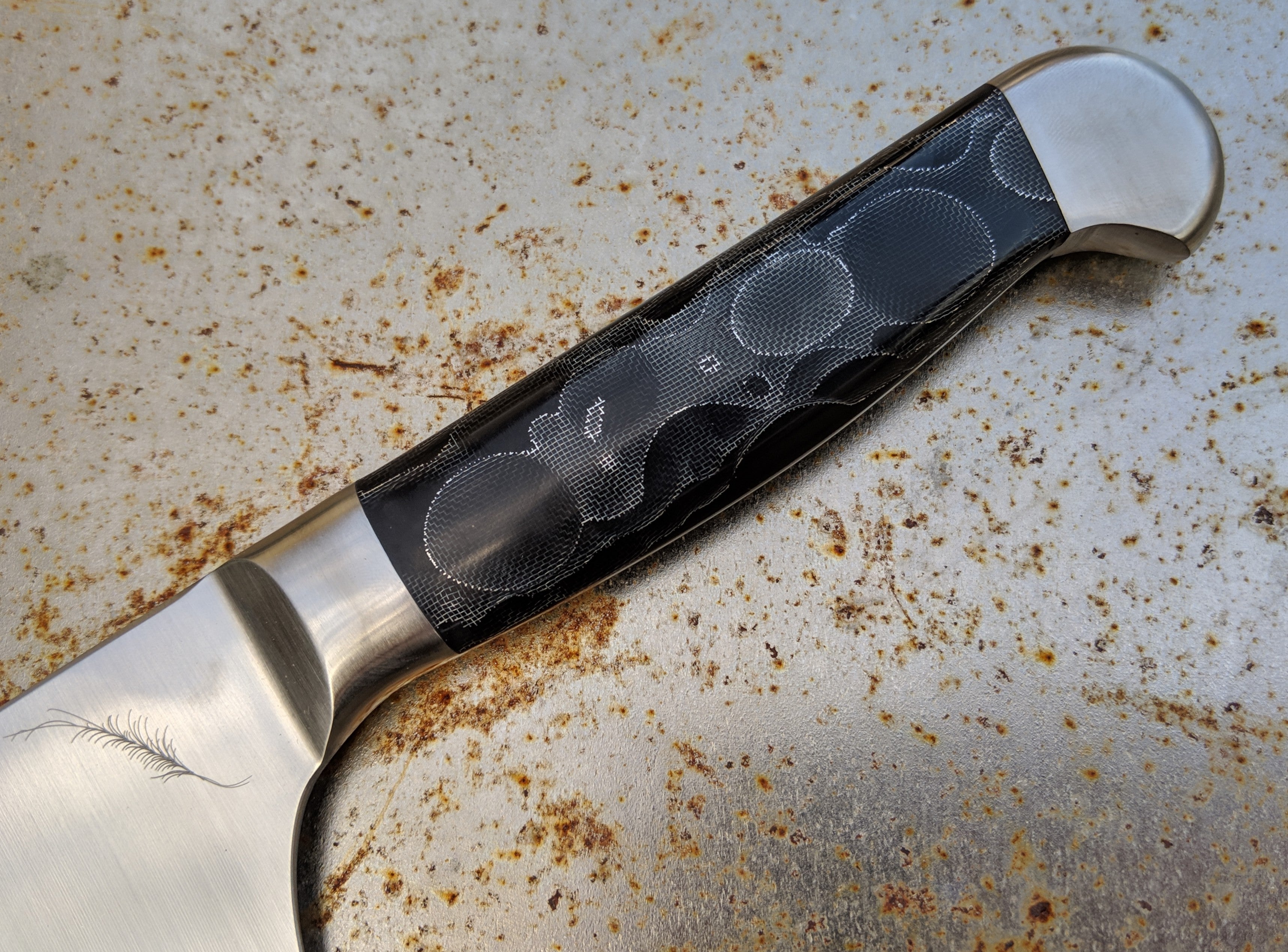 Premium Ferrum BLACK MOON 8-Inch Chef Knife - High Carbon Stainless Steel Kitchen Knife for Professional Chefs & Home Cooking - Perfect for Slicing, Dicing & Chopping Vegetables, Meat & Herbs