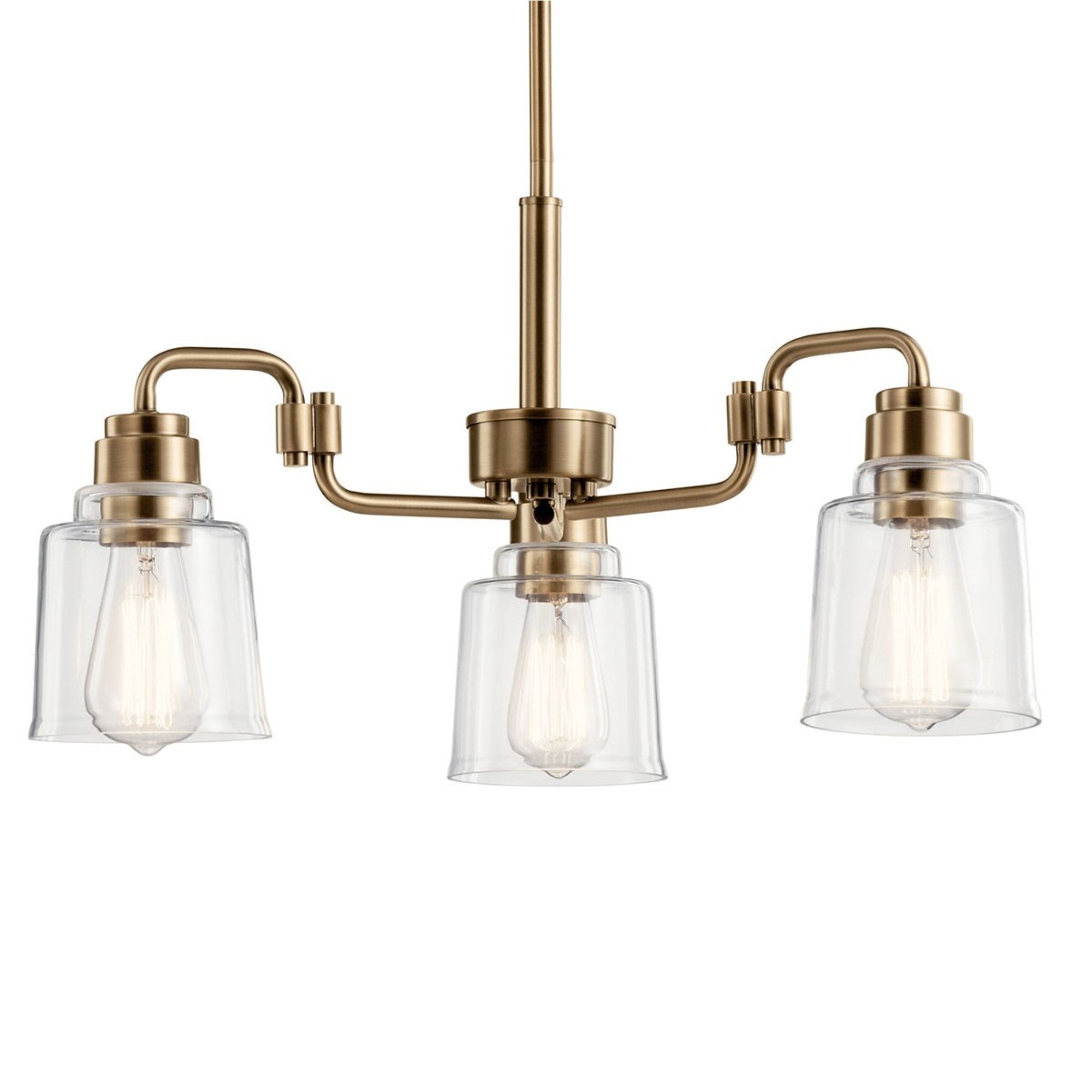 Aivian 23-Inch 3-Light Brass Chandelier - Elegant Ceiling Light Fixture for Dining Room, Bedroom, or Living Room Decor
