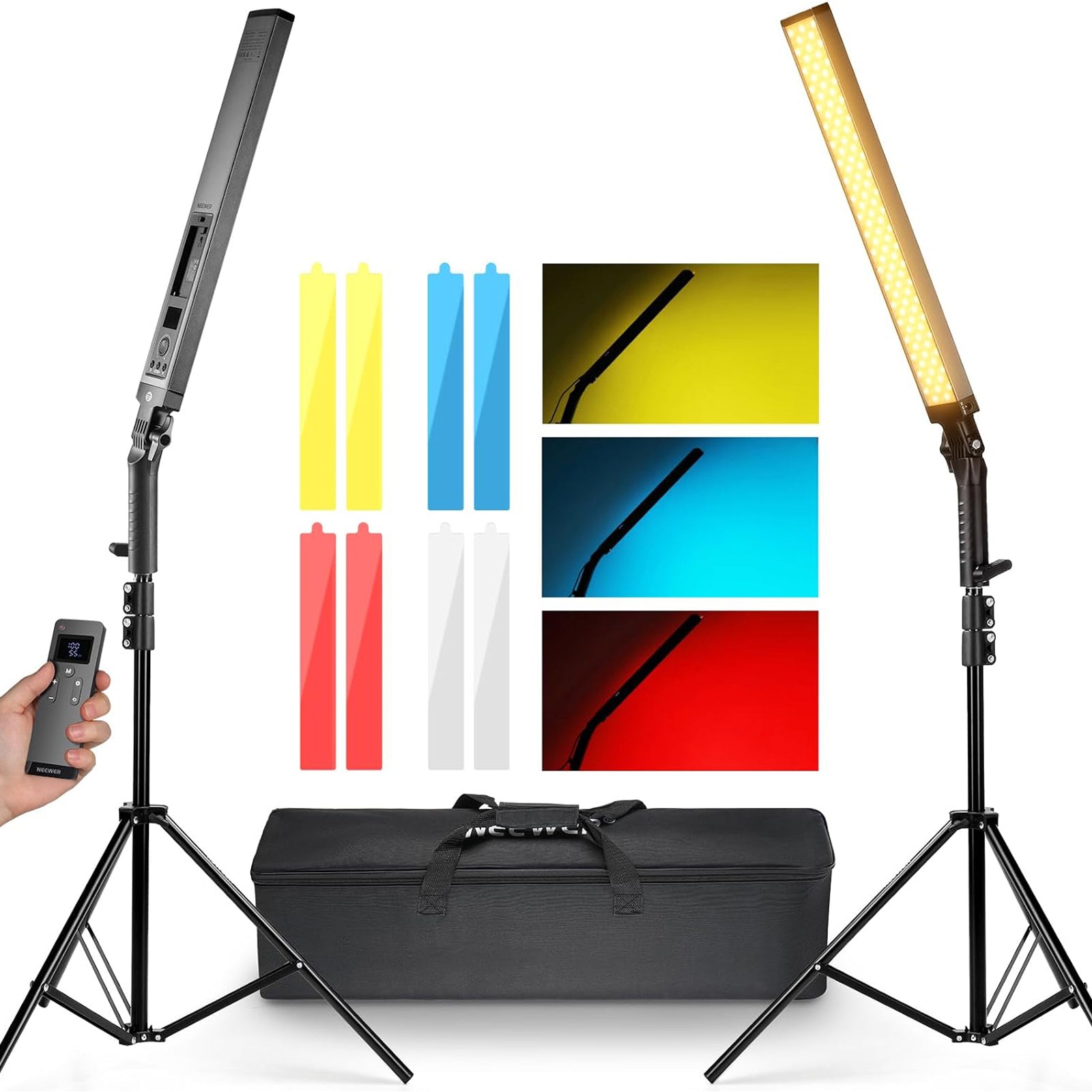 NEEWER BH20B Upgraded 21W LED Video Light Stick Kit - Professional Lighting for YouTube, TikTok, Photography & Videography - Perfect for Vlogging, Live Streaming, and Studio Shoots