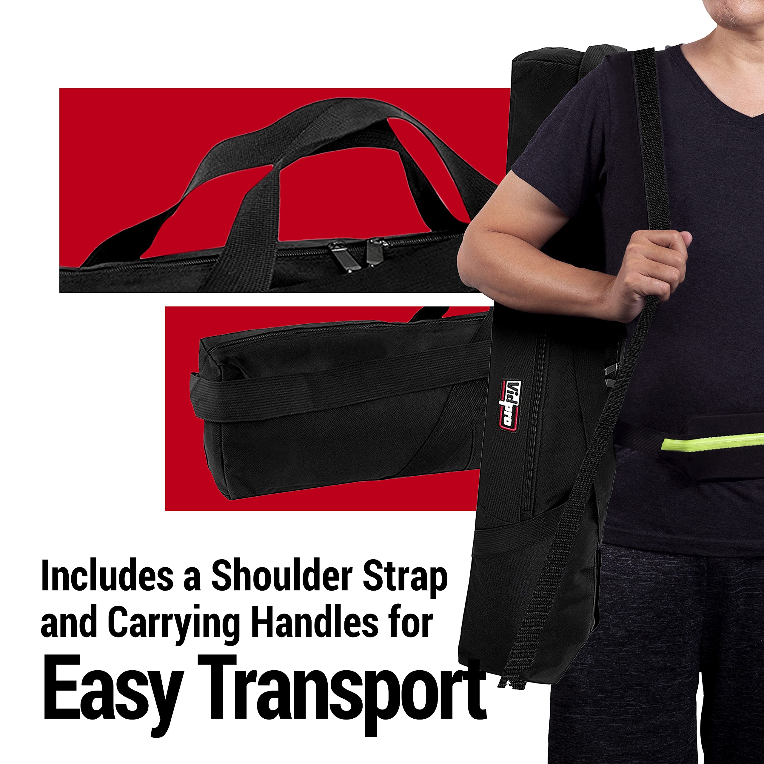 VidPro TC-27 Padded Tripod Bag for DSLR Camera - Heavy Duty Protection for 27-Inch Long Tripods - Perfect for Travel, Photography & Video Shooting