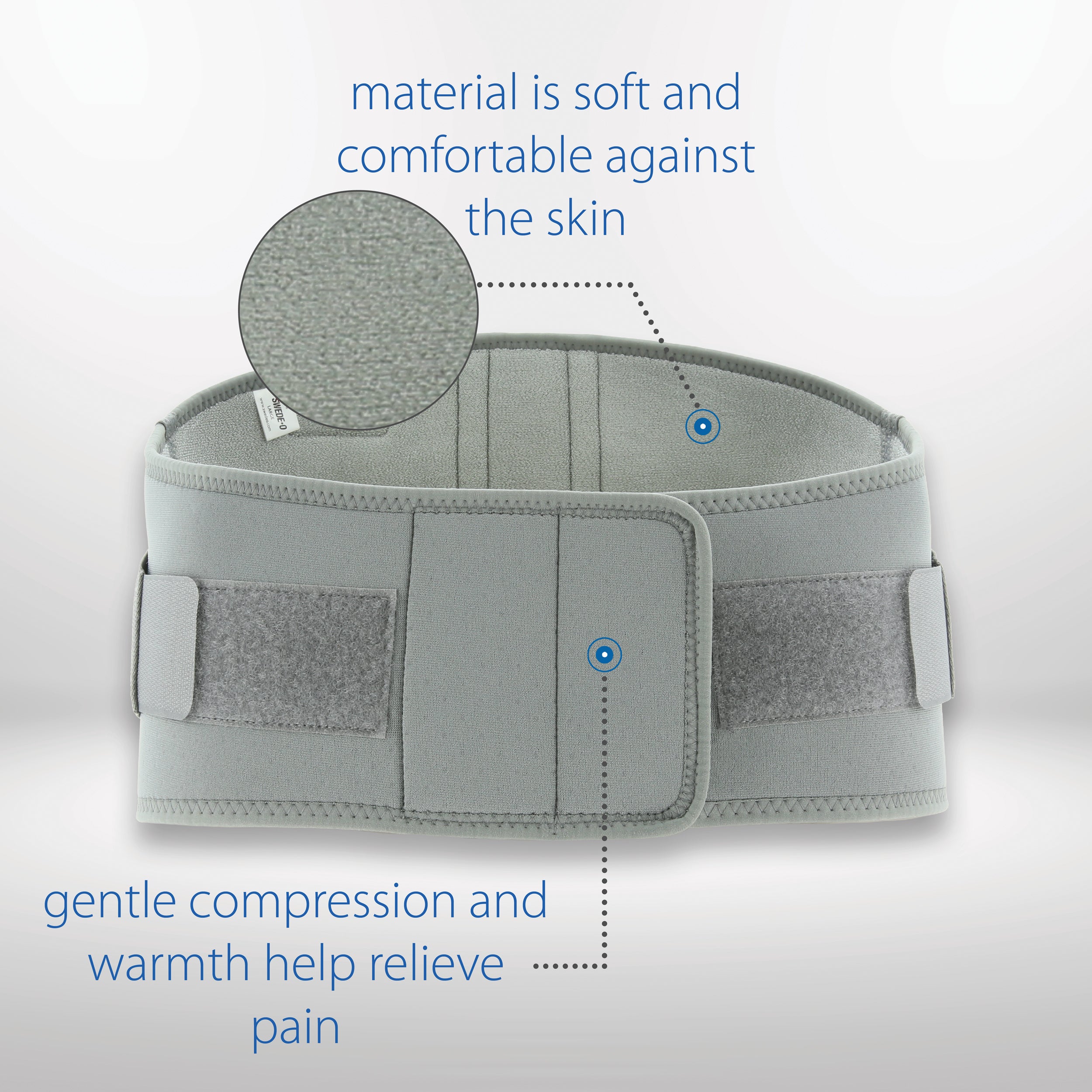Swede O Thermal Vent Lumbar Support Back Brace - Adjustable Breathable Lower Back Pain Relief for Men & Women - Perfect for Office Work, Driving, Sports & Post-Surgery Recovery
