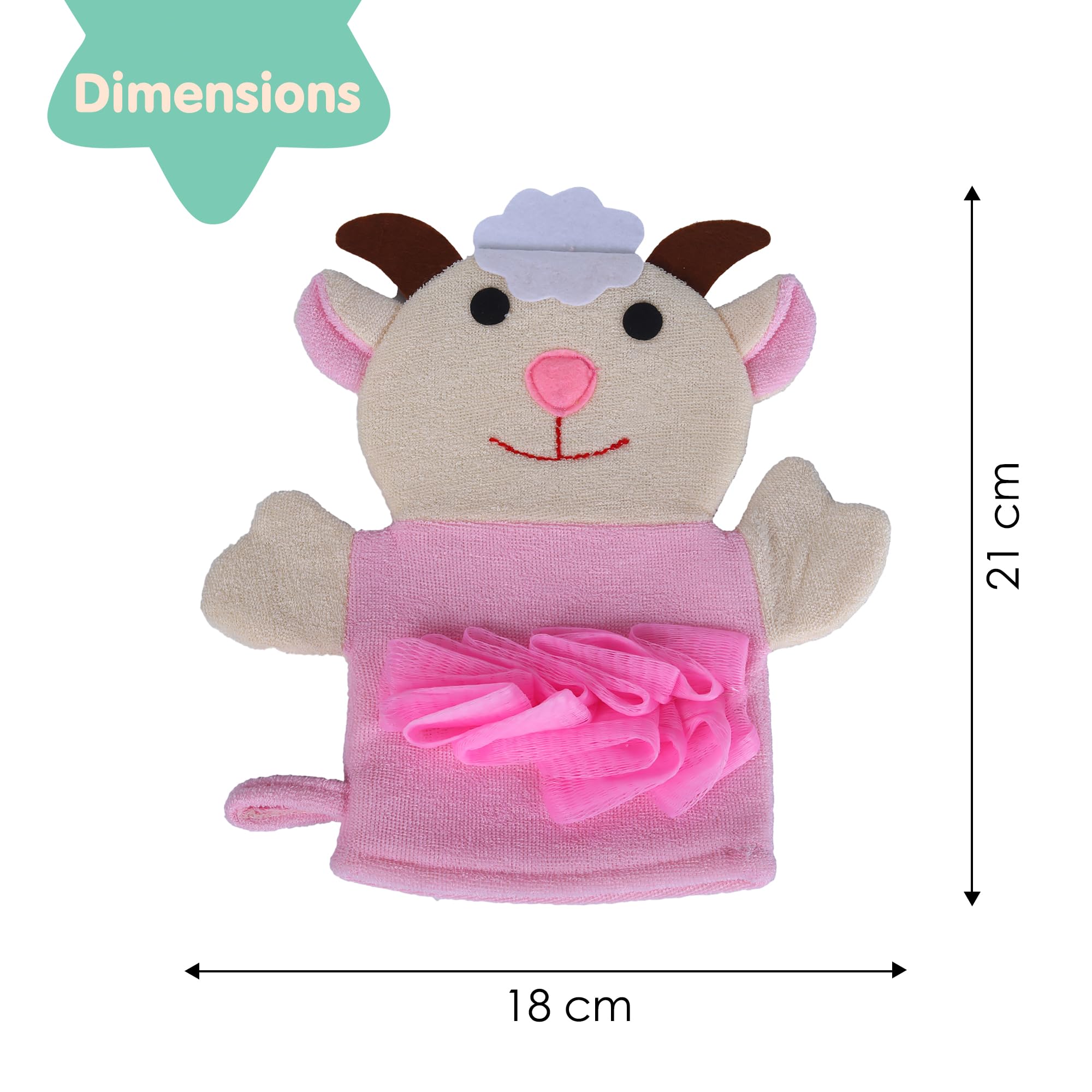 Baby Cow Hand Puppet Wash Mitt for Kids - Soft Terry Cloth Bath Gloves for Baby & Toddler Care