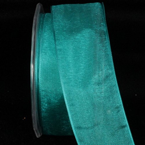 Crystal Organdy Sapphire Blue Wired Craft Ribbon - 1.5 Inch x 27 Yards for Gift Wrapping, Wedding Decorations, DIY Crafts & Scrapbooking