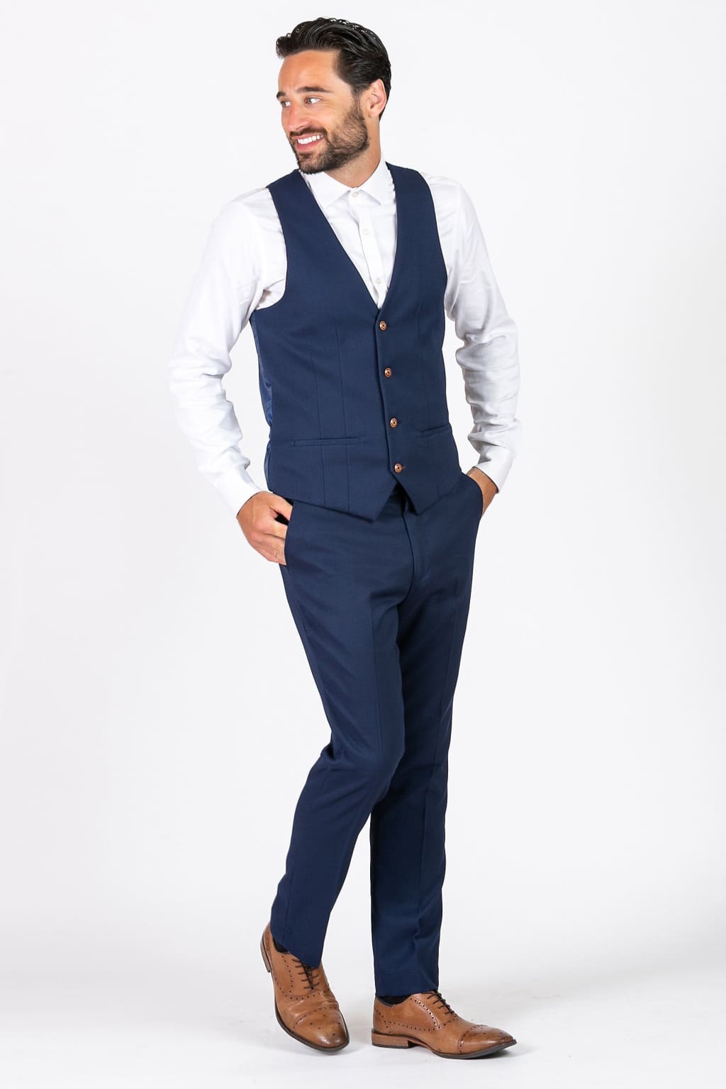 Mar Darcy Max Royal Blue Single Breasted Waistcoat for Men - Formal Vest for Weddings, Business & Special Occasions